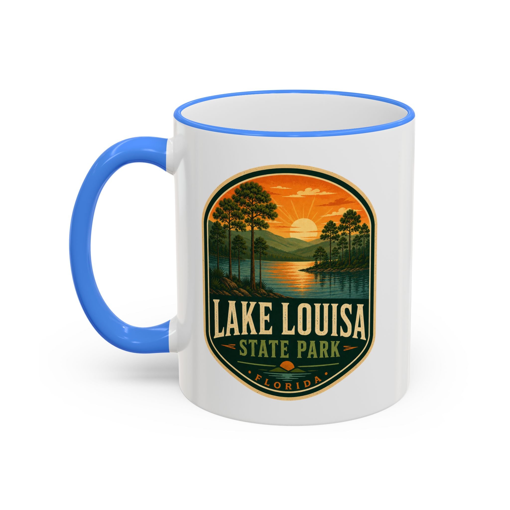 Lake Louisa Sunset Mug — Accent Rim & Handle 11oz/15oz