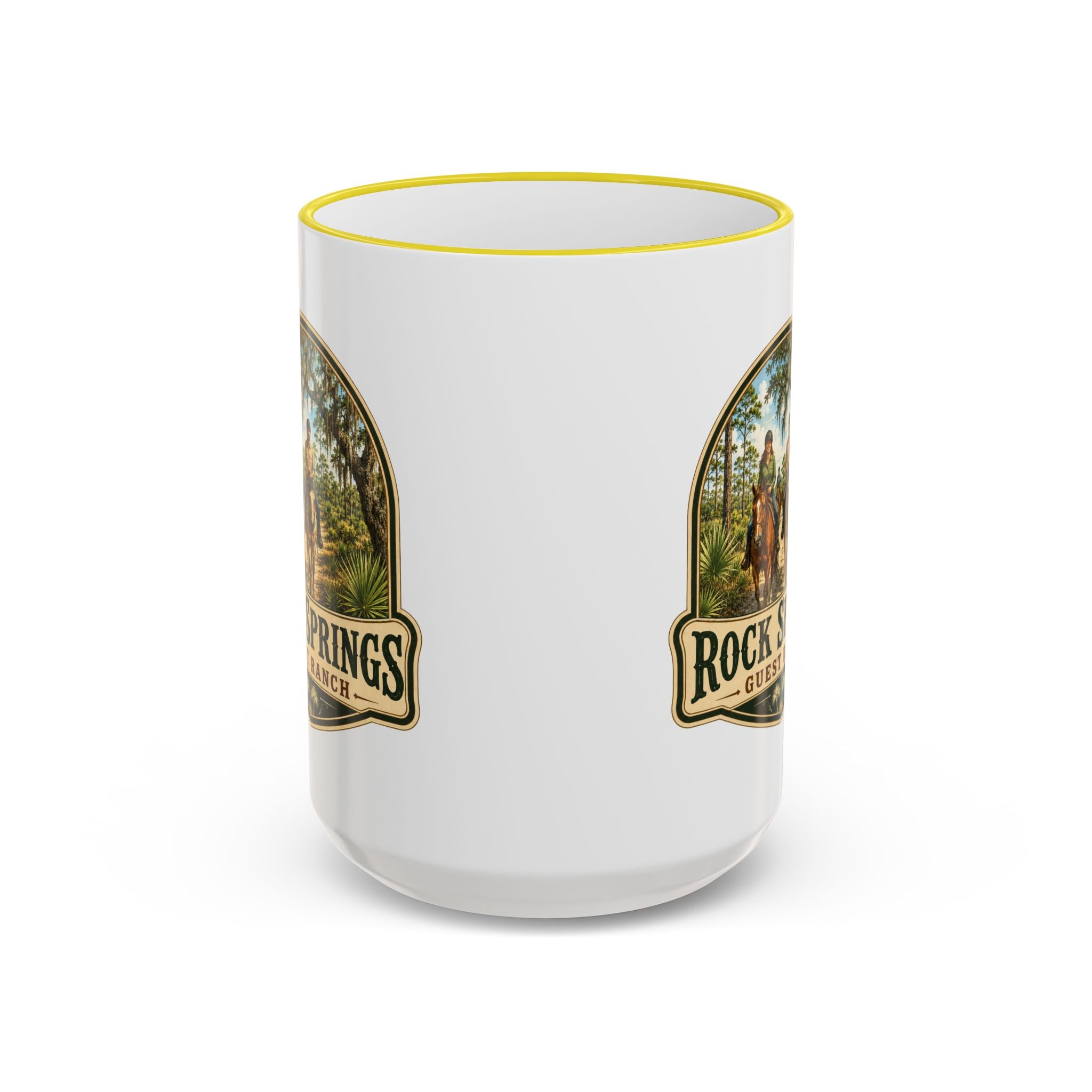 Rock Springs Guest Ranch Vintage Mug — Accent Rim & Handle 11oz/15oz
