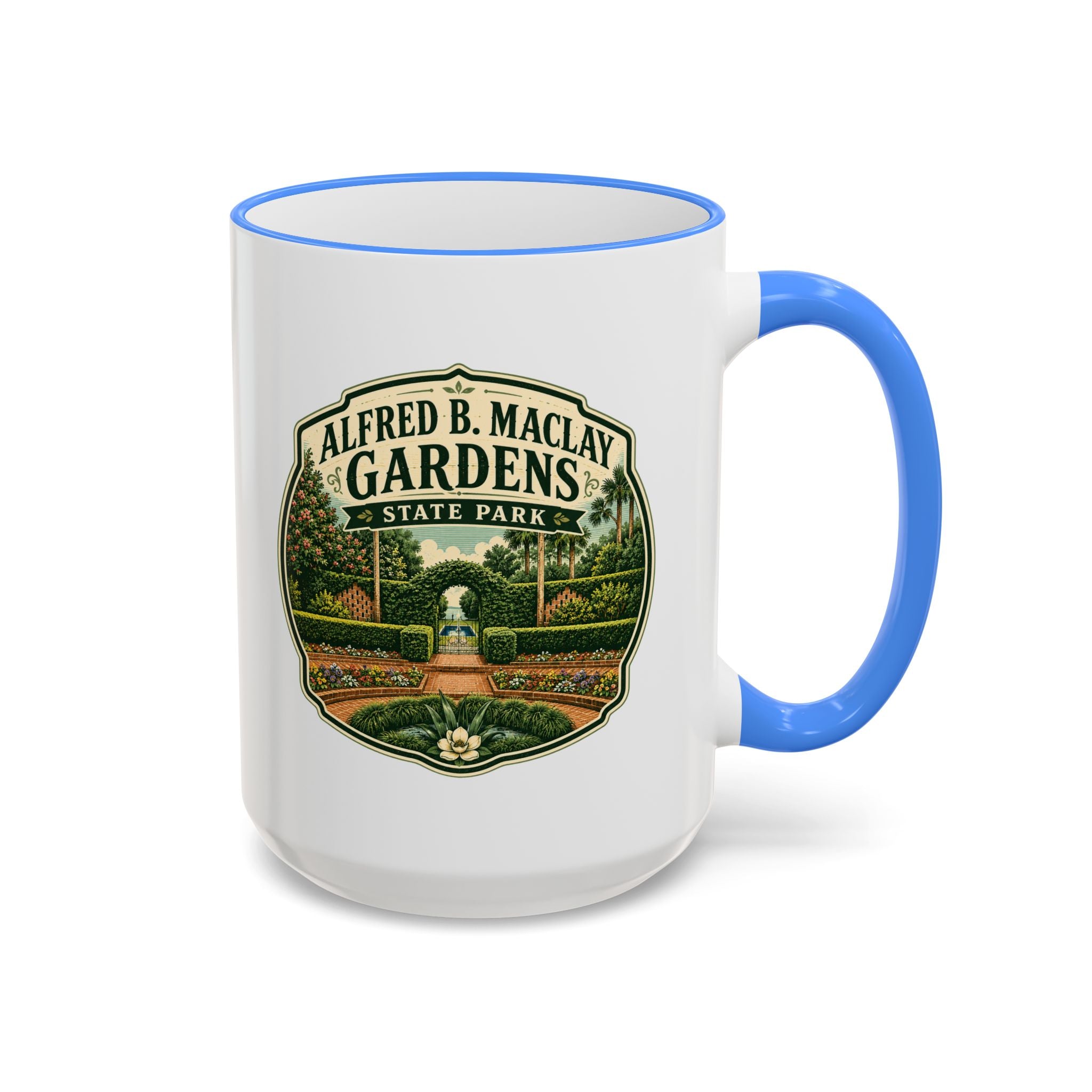 Maclay Gardens Vintage Mug — Accent Rim & Handle 11oz/15oz