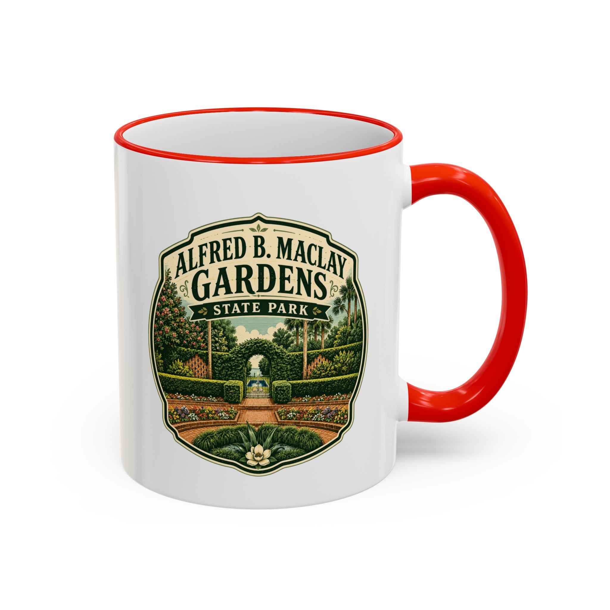Maclay Gardens Vintage Mug — Accent Rim & Handle 11oz/15oz