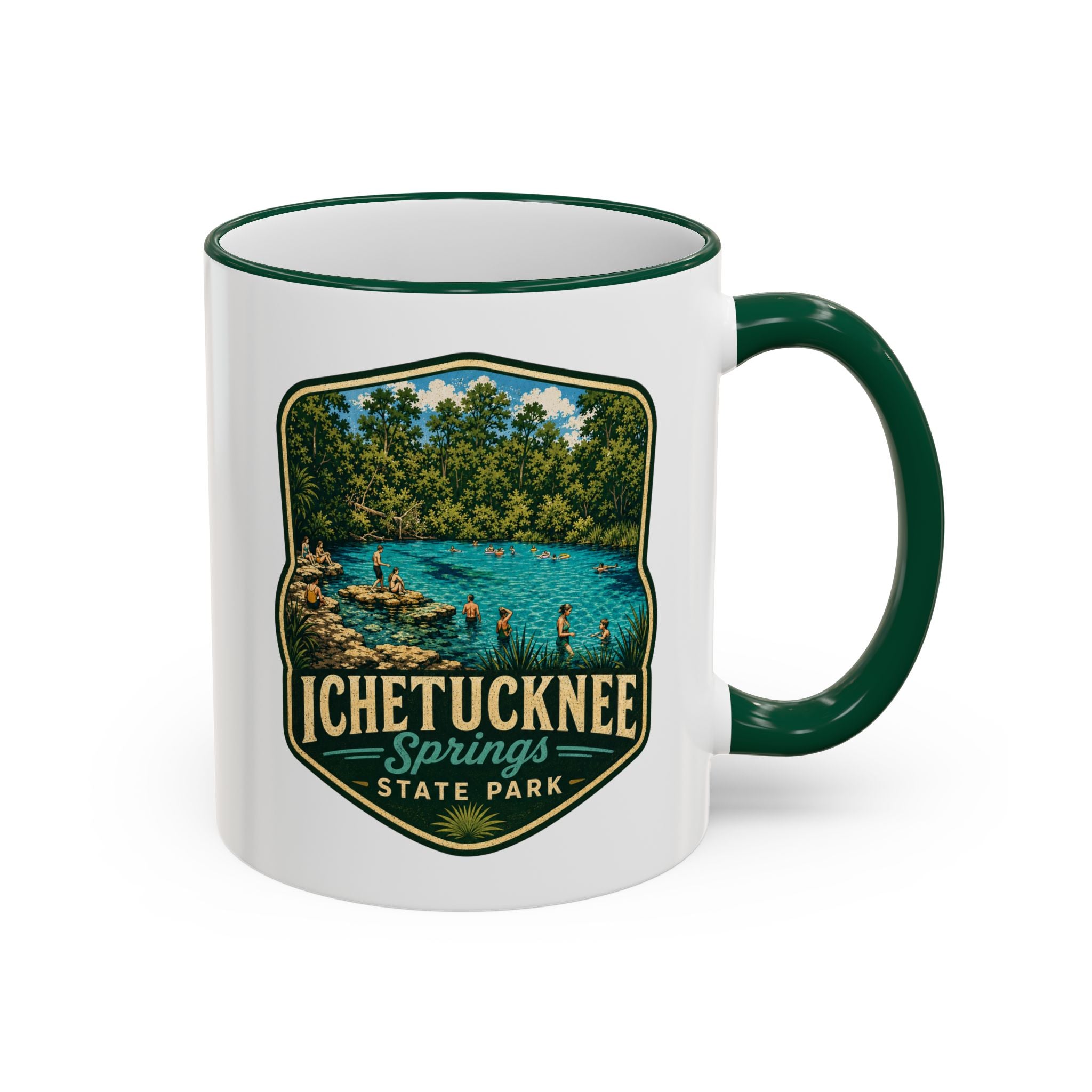 Ichetucknee Springs Vintage Mug — Accent Rim & Handle 11oz/15oz