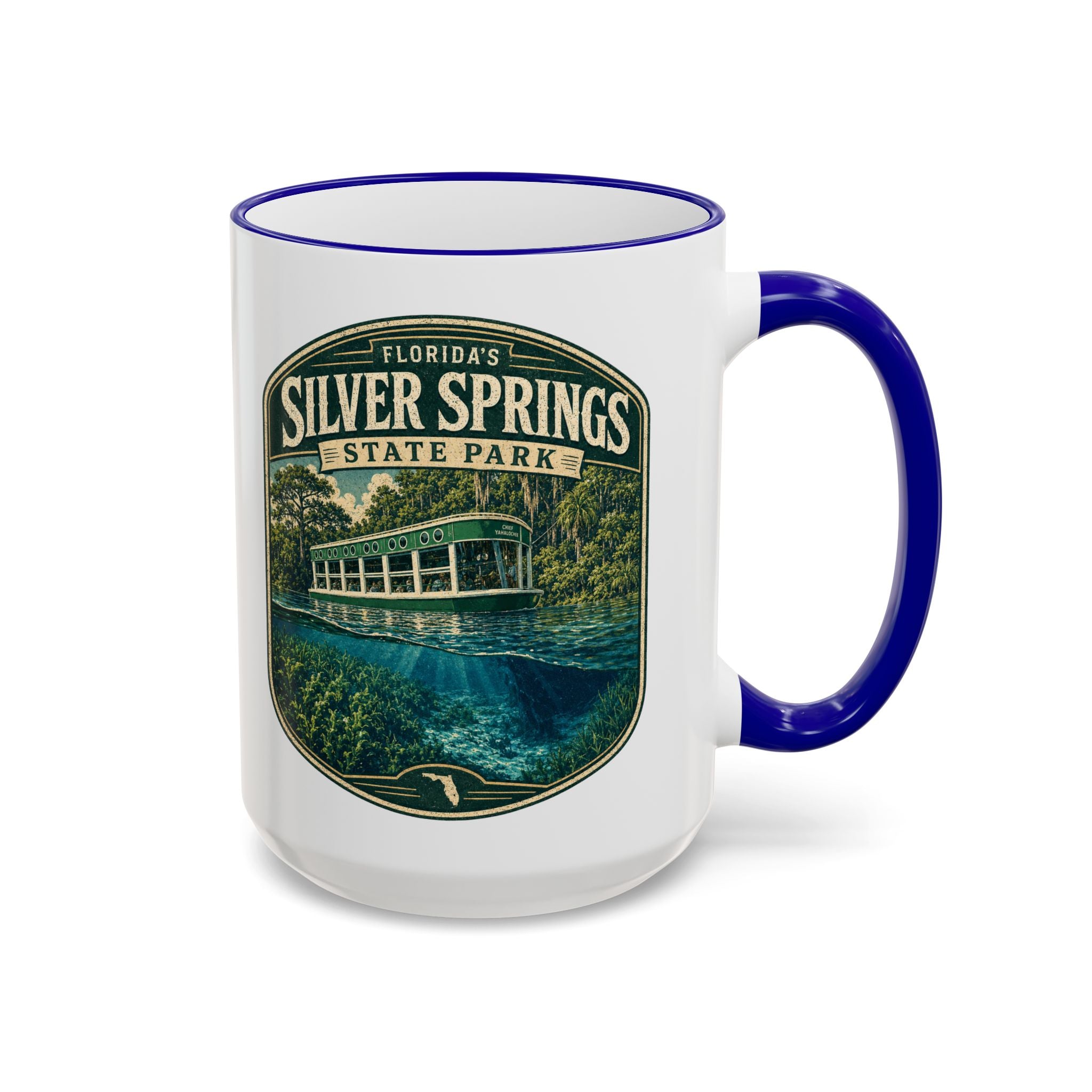 Silver Springs Vintage Mug — Accent Rim & Handle 11oz/15oz