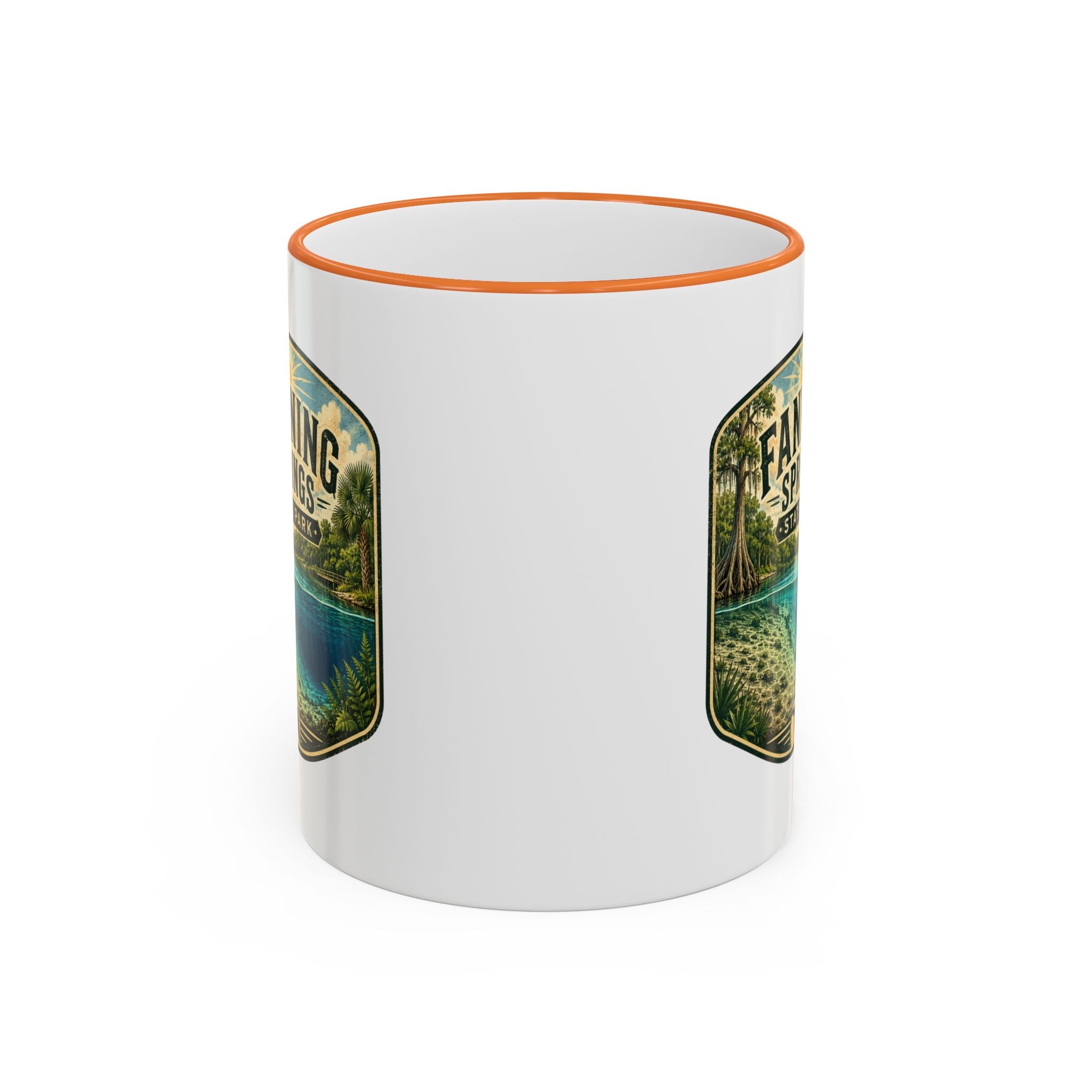 Fanning Springs Vintage Mug — Accent Rim & Handle 11oz/15oz