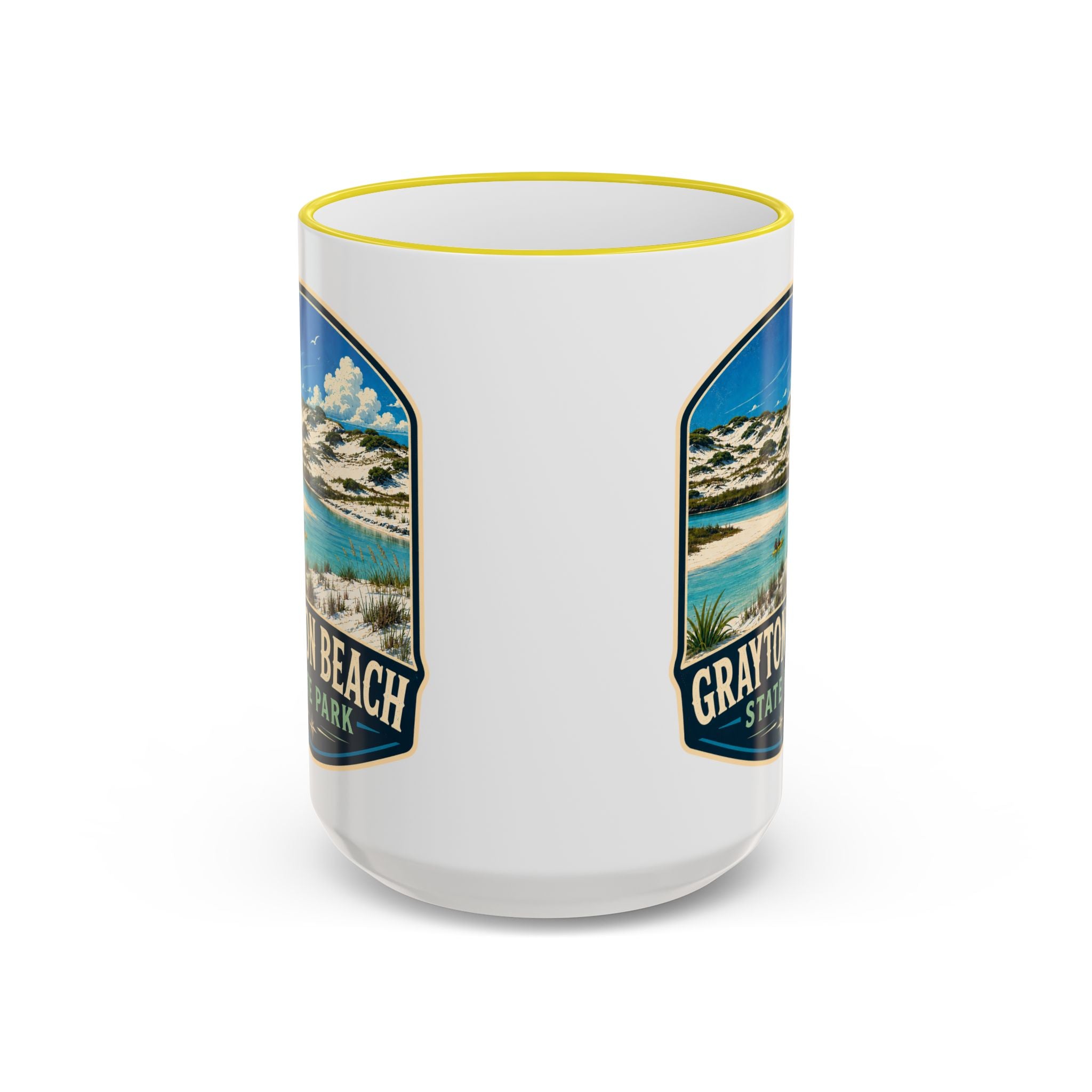 Grayton Beach Vintage Mug — Accent Rim & Handle 11oz/15oz