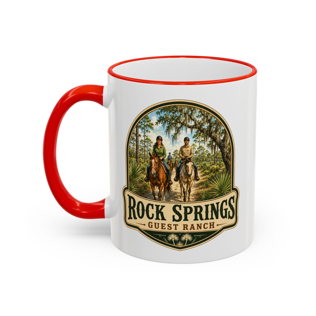 Rock Springs Guest Ranch Vintage Mug — Accent Rim & Handle 11oz/15oz