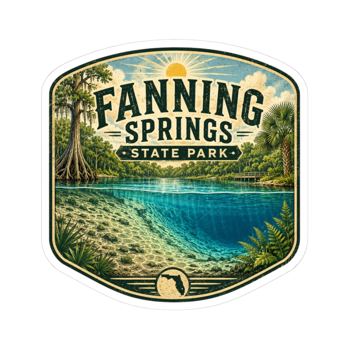 Fanning Springs State Park Sticker — Scenic Florida Springs Kiss-Cut Decal