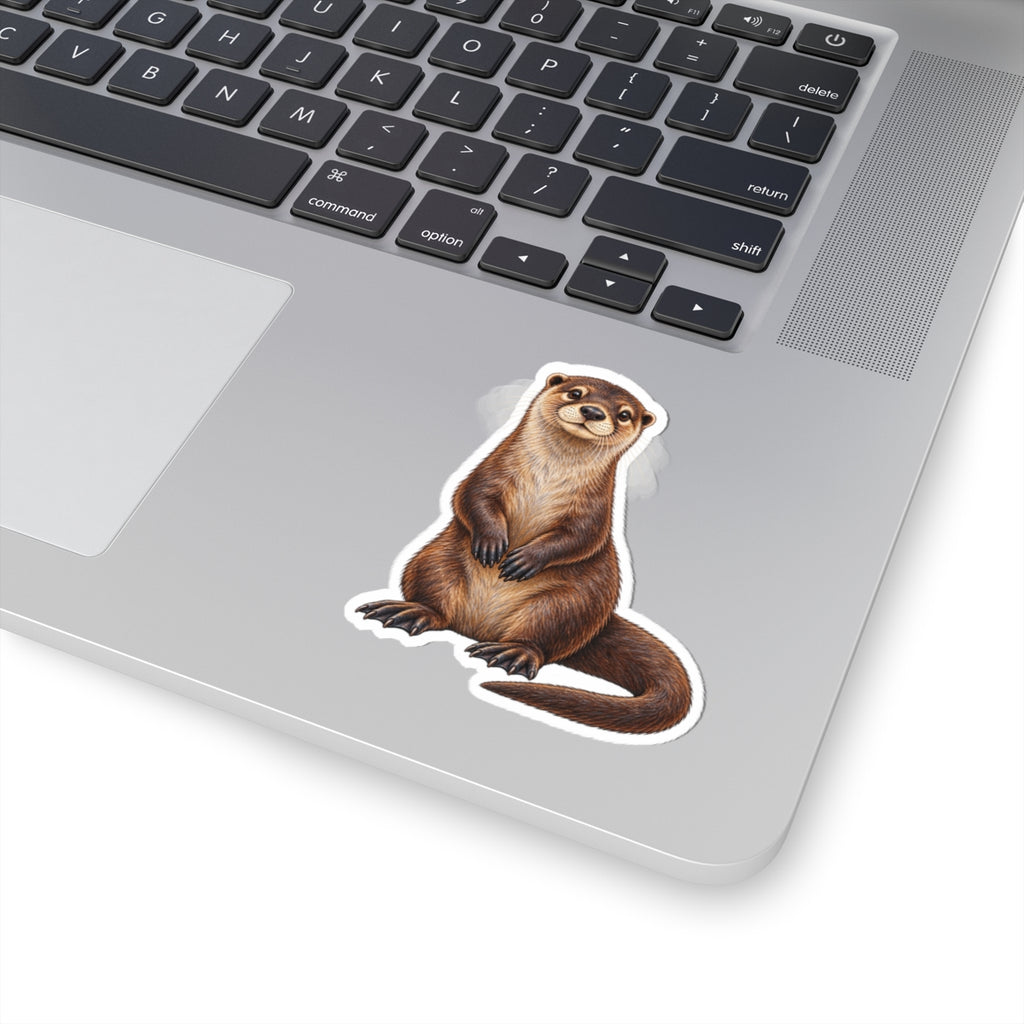 Playful Otter Kiss-Cut Sticker — Cute Waterproof Animal Decal