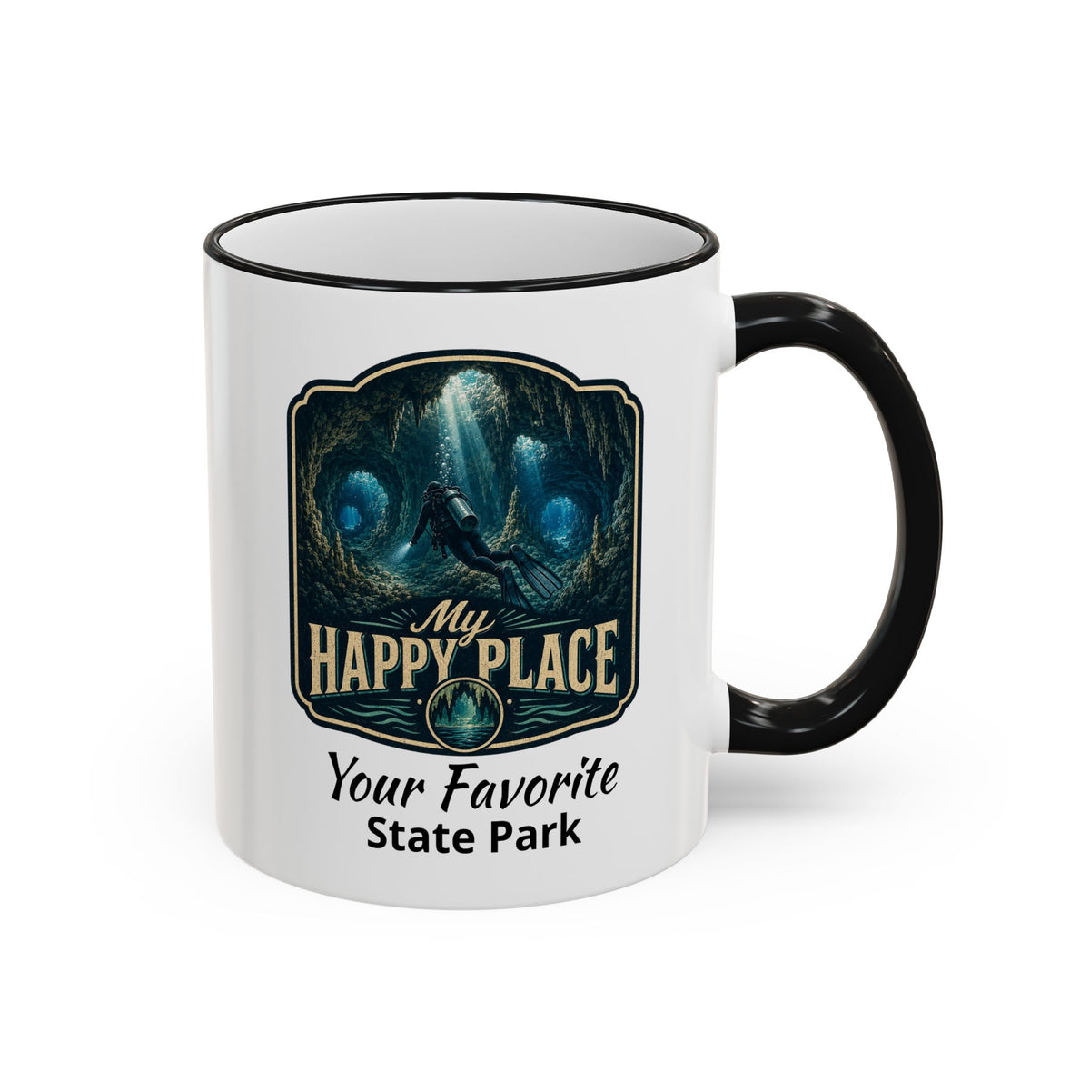 CUSTOMIZABLE Scuba Cave Accent Rim & Handle 11oz/15oz