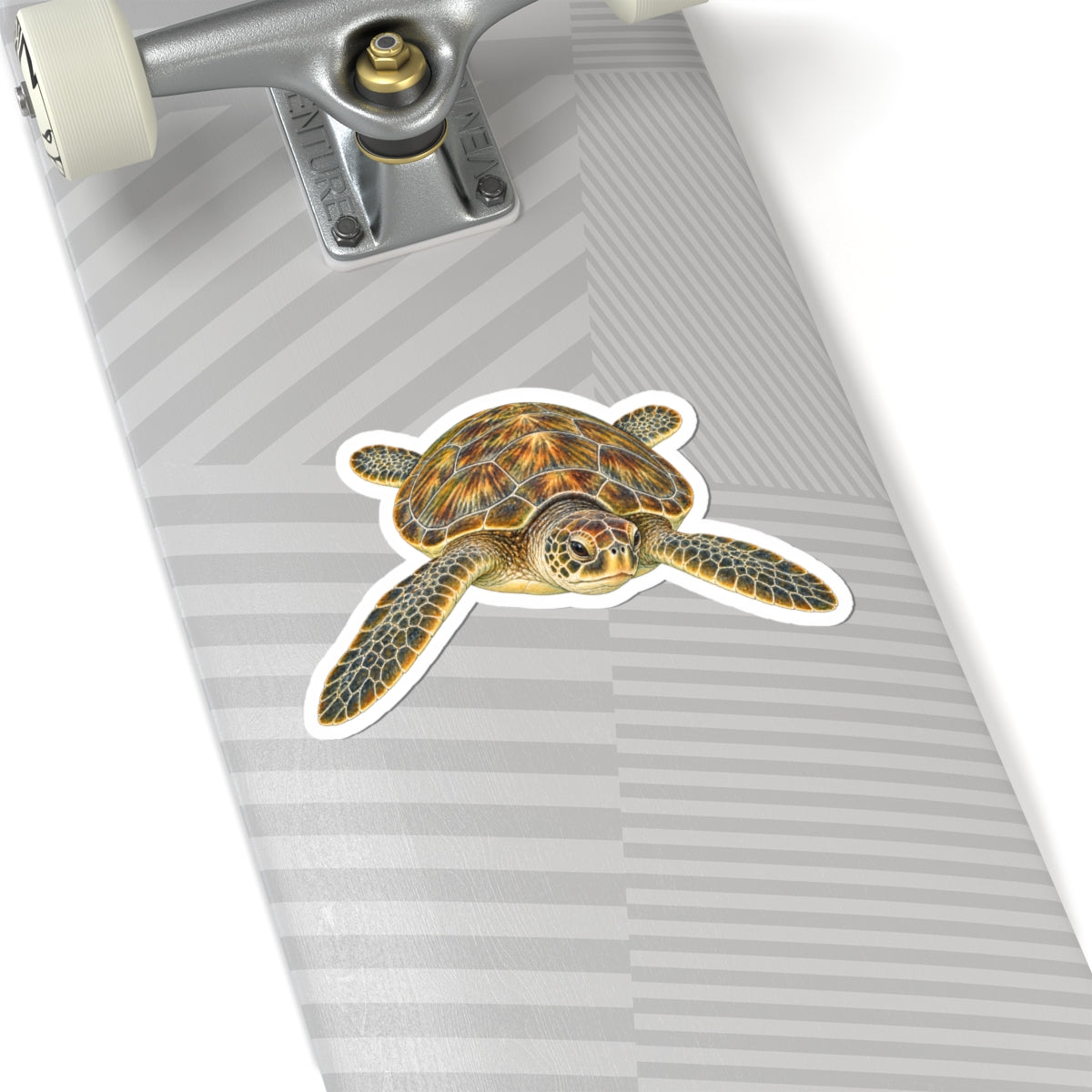 Green Sea Turtle Kiss-Cut Sticker — Realistic Ocean Wildlife Decal