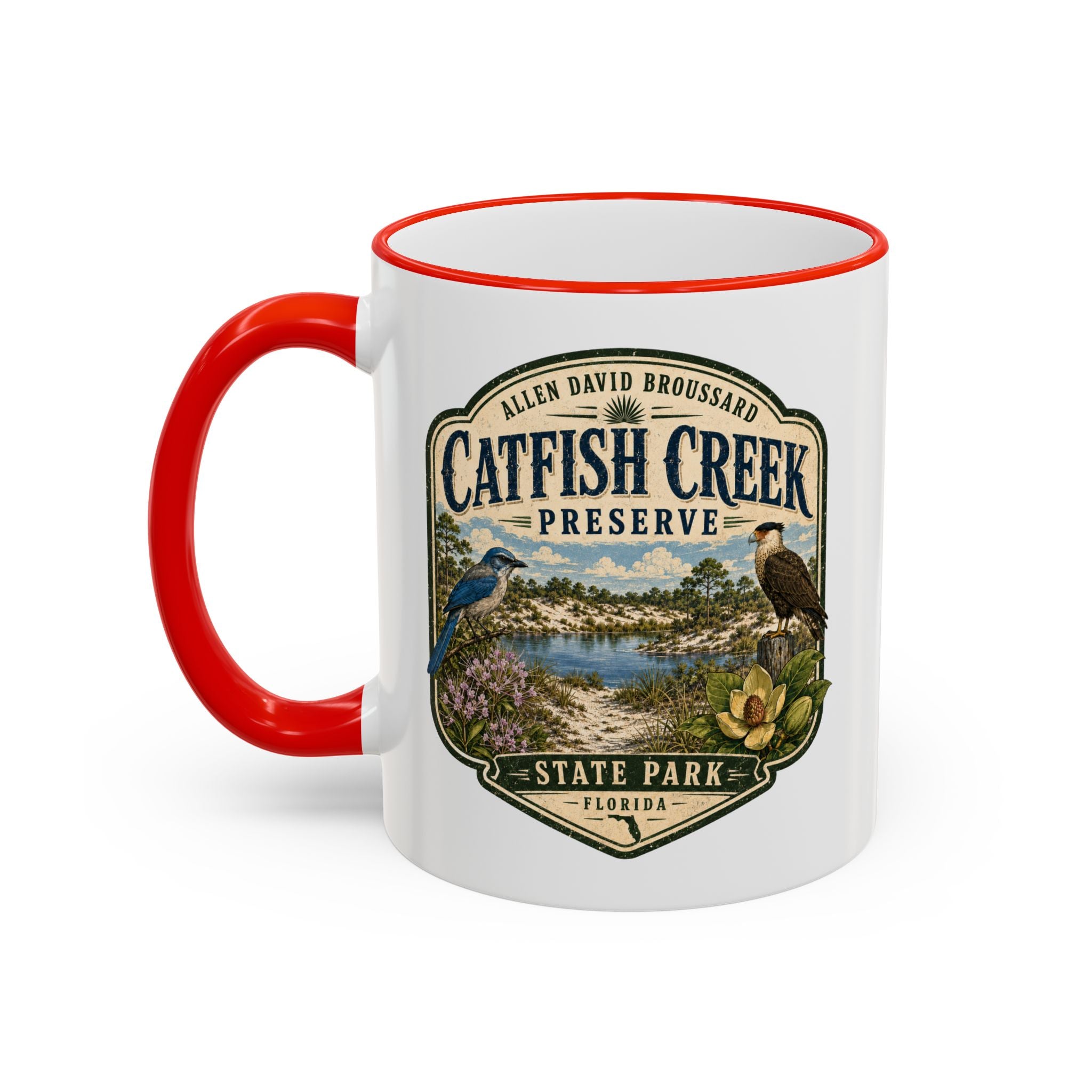 Catfish Creek Vintage Mug — Accent Rim & Handle 11oz/15oz