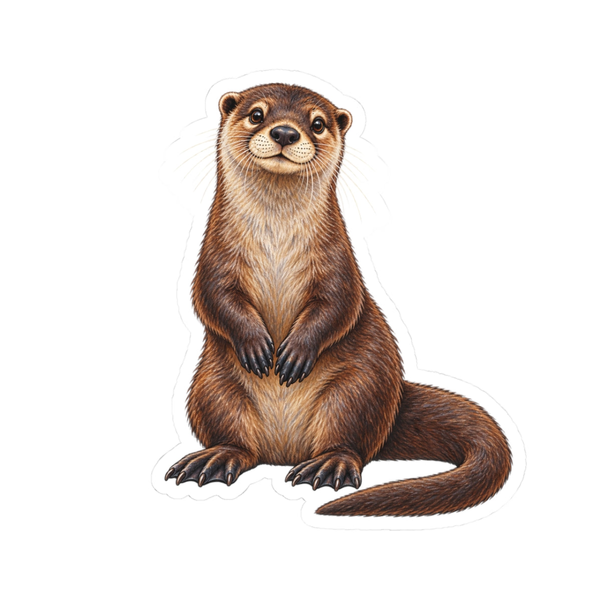Playful Otter Kiss-Cut Sticker — Cute Waterproof Animal Decal