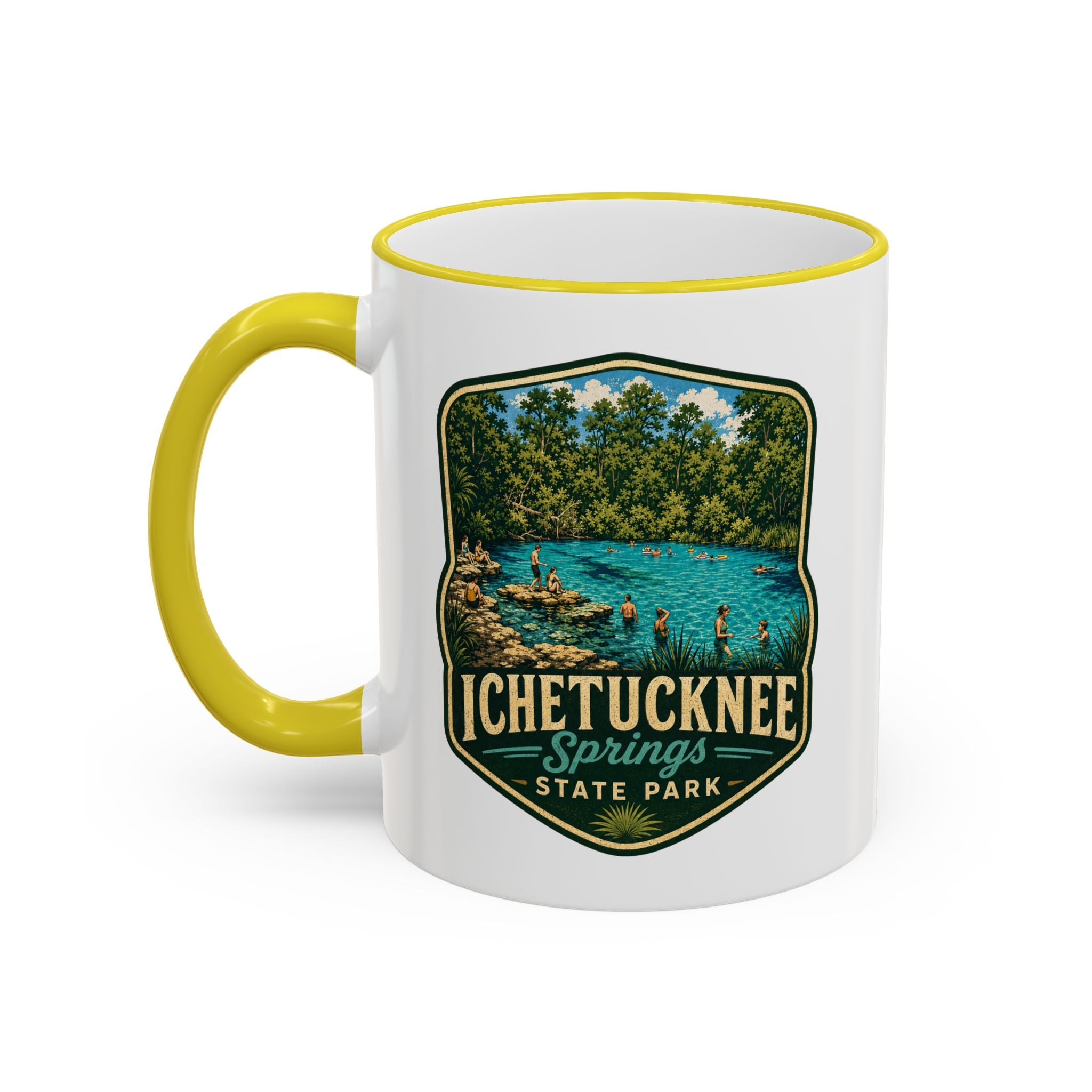 Ichetucknee Springs Vintage Mug — Accent Rim & Handle 11oz/15oz
