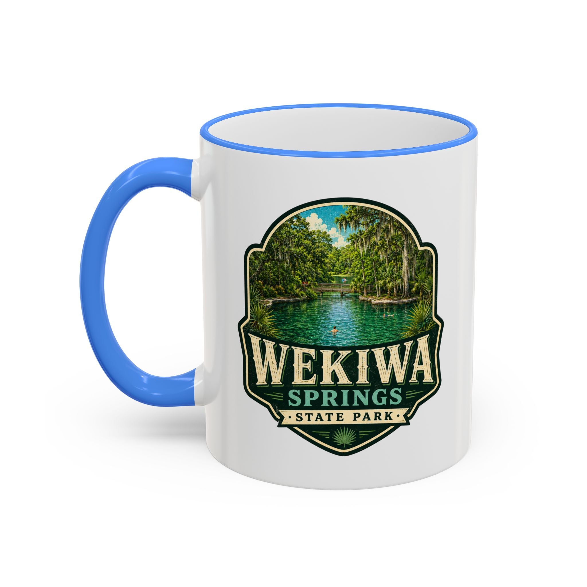 Wekiwa Springs Vintage Mug — Accent Rim & Handle 11oz/15oz