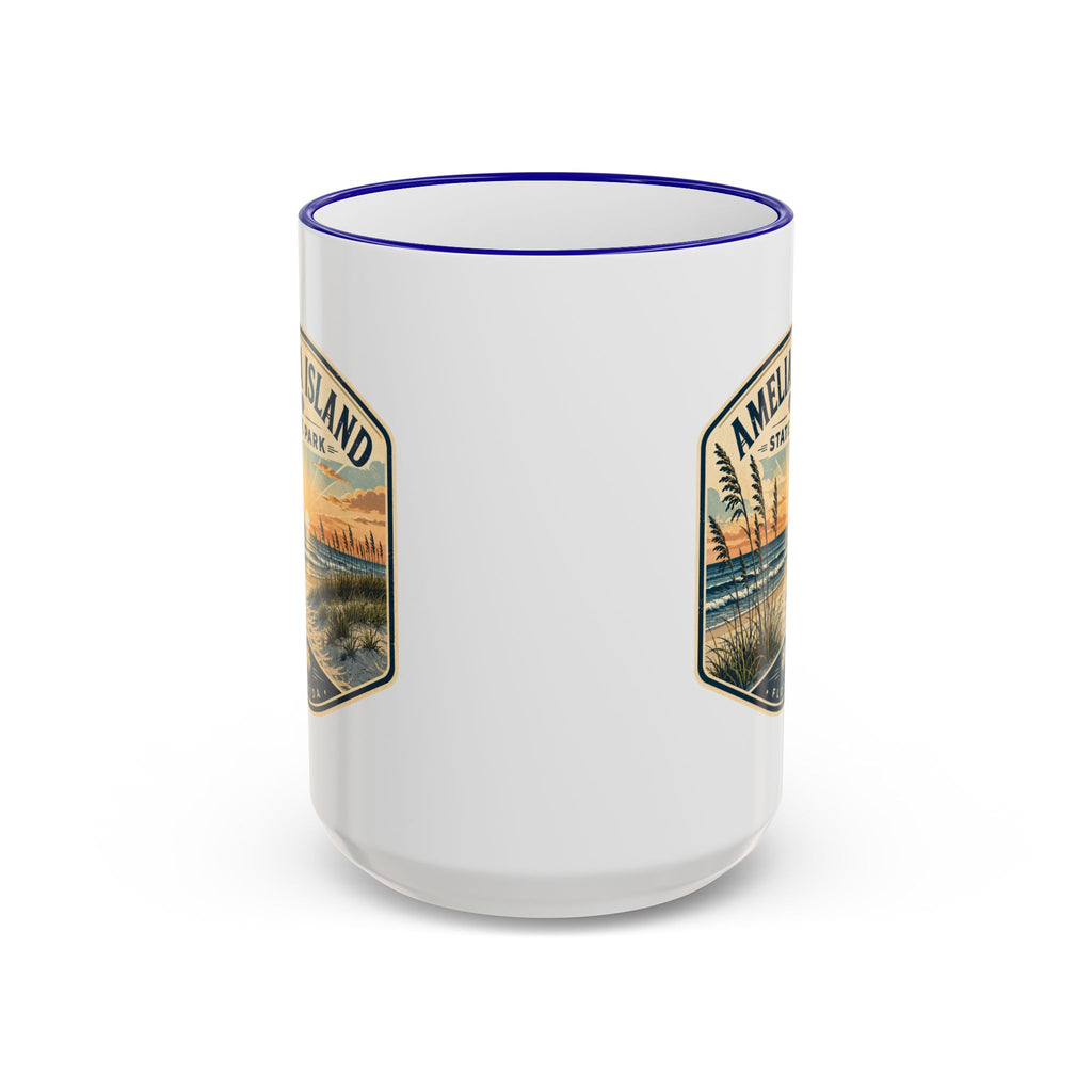 Amelia Island Vintage Mug — Accent Rim & Handle 11oz/15oz