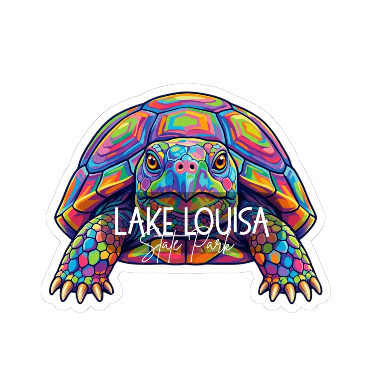 Lake Louisa Gopher Tortoise Kiss-Cut Sticker — Colorful Psychedelic Decal