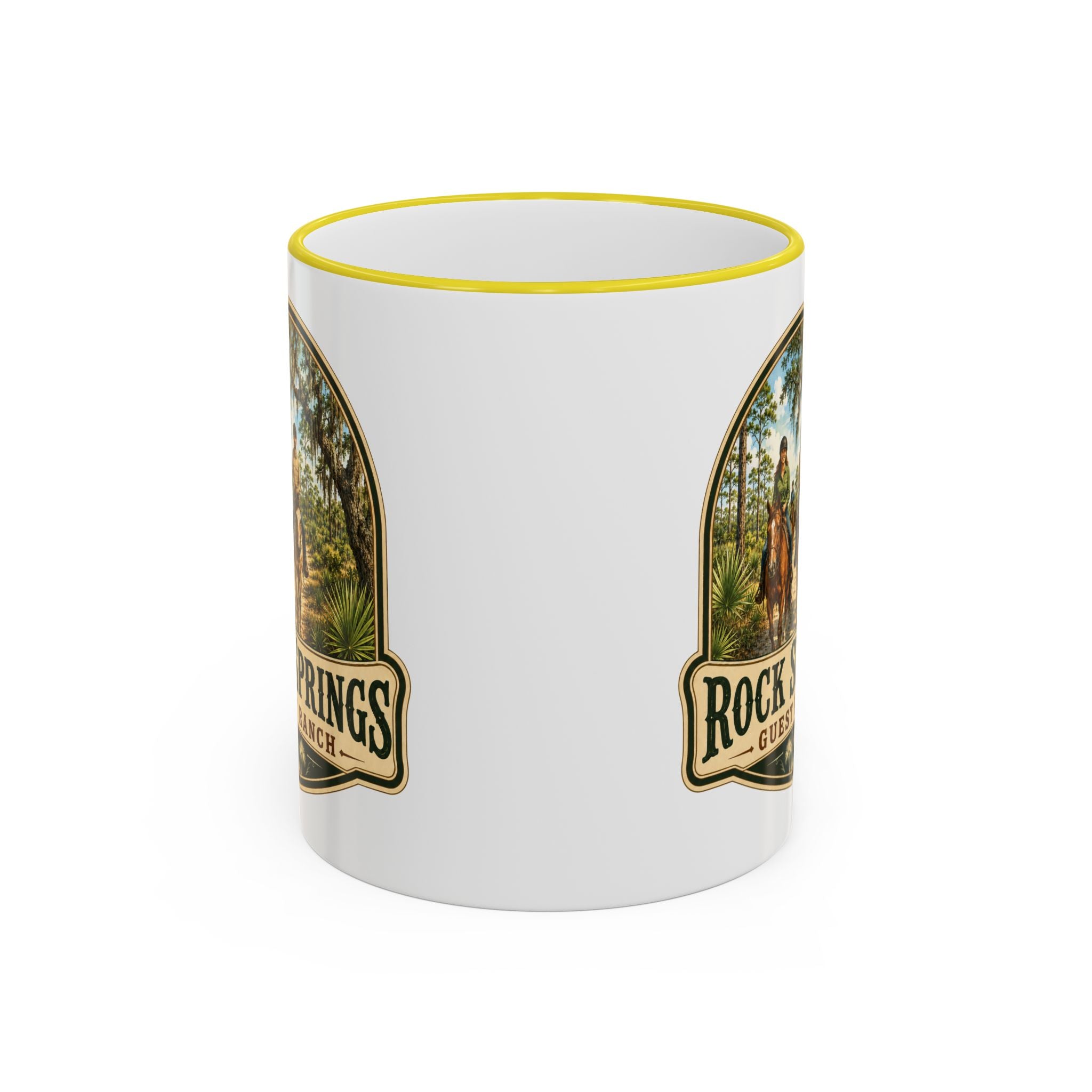 Rock Springs Guest Ranch Vintage Mug — Accent Rim & Handle 11oz/15oz