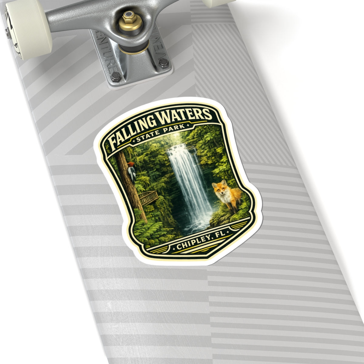 Falling Waters State Park Sticker — Chipley FL Waterfall & Fox Nature Decal