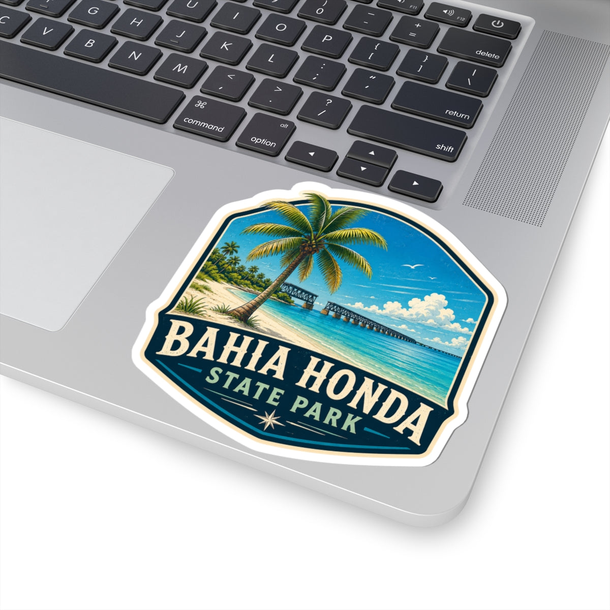 Bahia Honda State Park Sticker — Retro Tropical Beach Kiss-Cut Decal