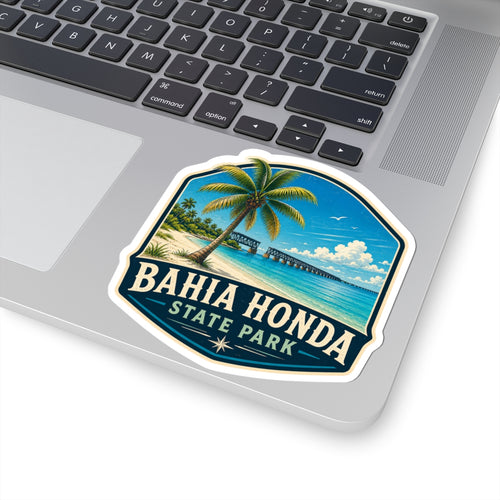 Bahia Honda State Park Sticker — Retro Tropical Beach Kiss-Cut Decal