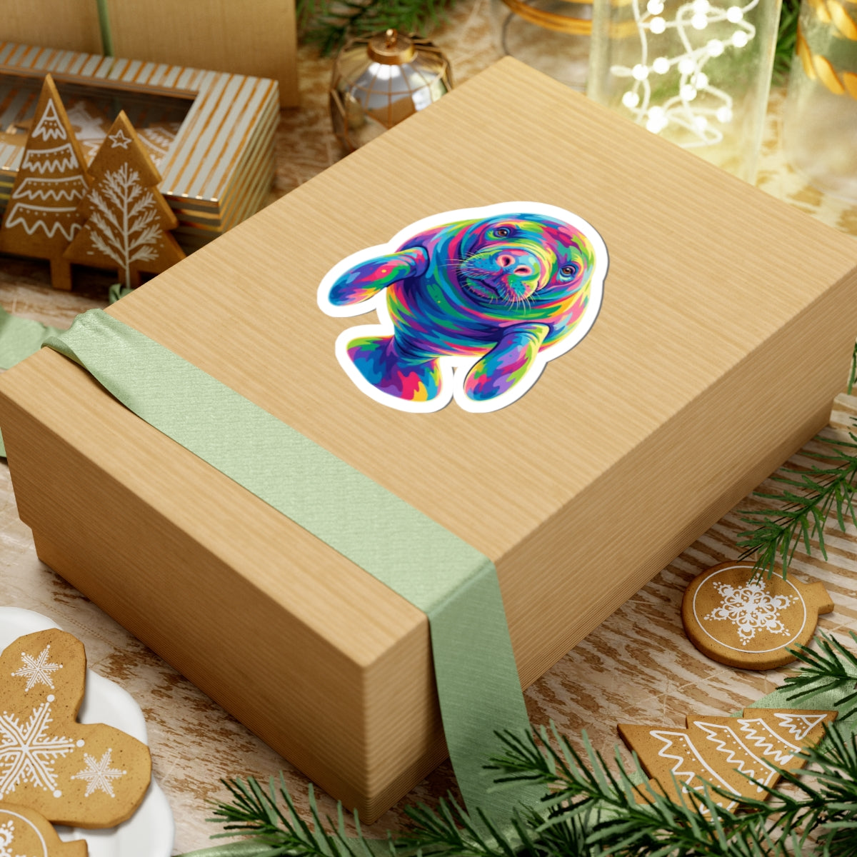 Rainbow Manatee Sticker