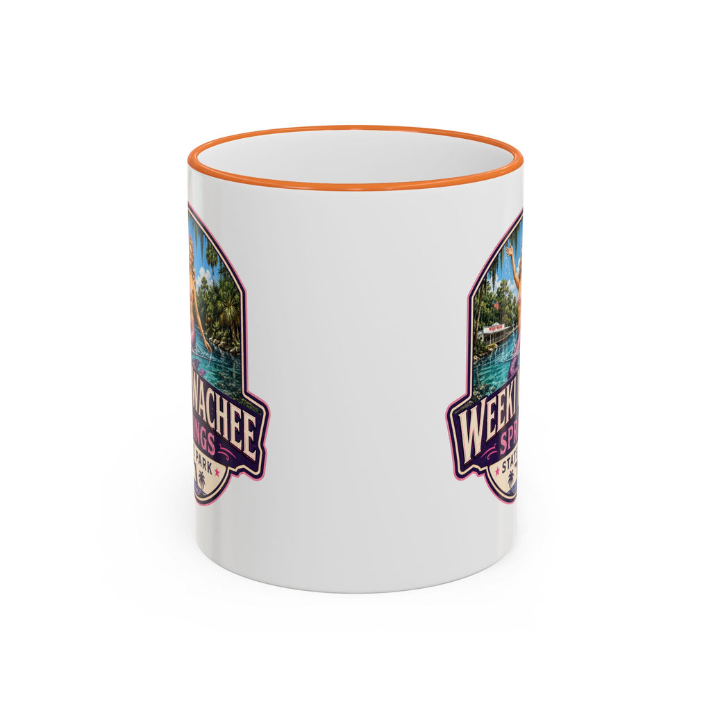 Weeki Wachee Vintage Mug Pink — Accent Rim & Handle 11oz/15oz
