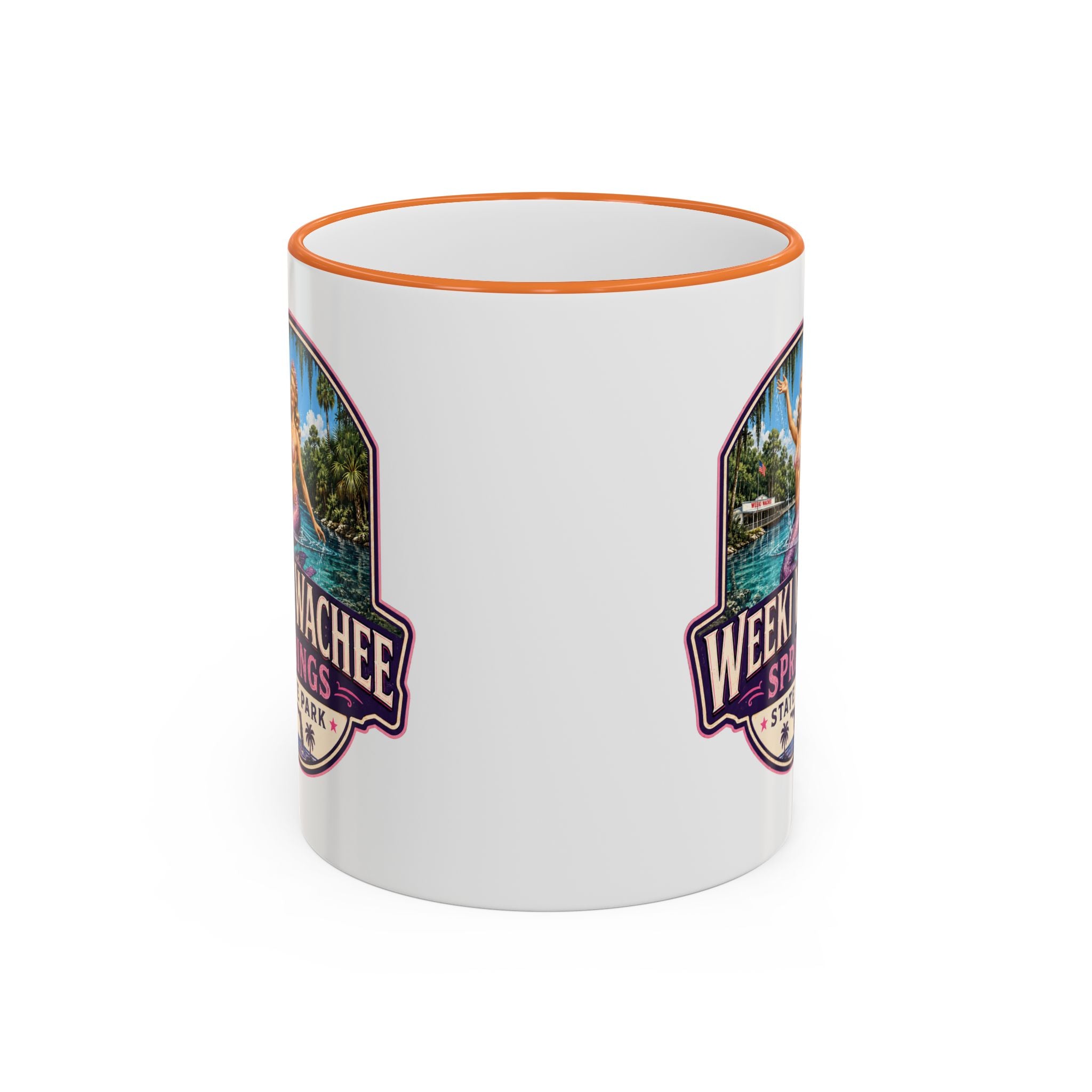 Weeki Wachee Vintage Mug Pink — Accent Rim & Handle 11oz/15oz