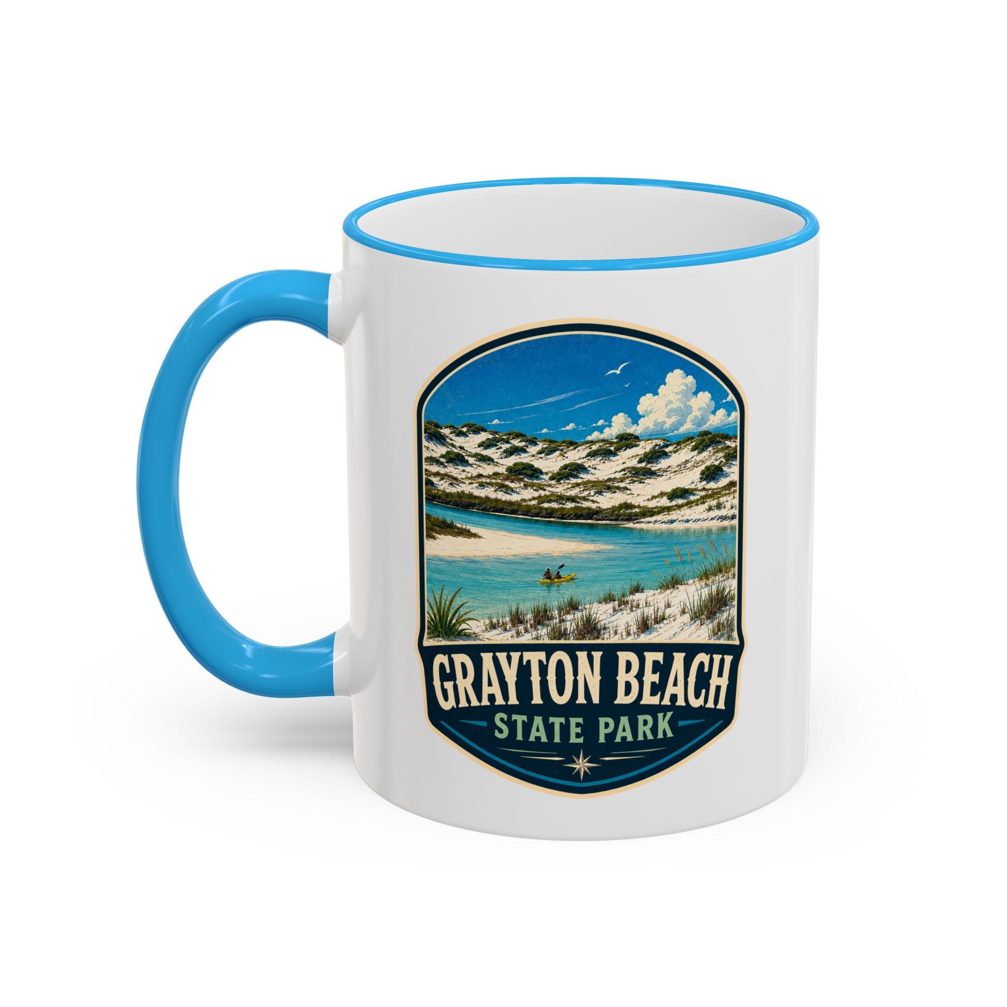 Grayton Beach Vintage Mug — Accent Rim & Handle 11oz/15oz