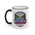 Weeki Wachee Vintage Mug Pink — Accent Rim & Handle 11oz/15oz
