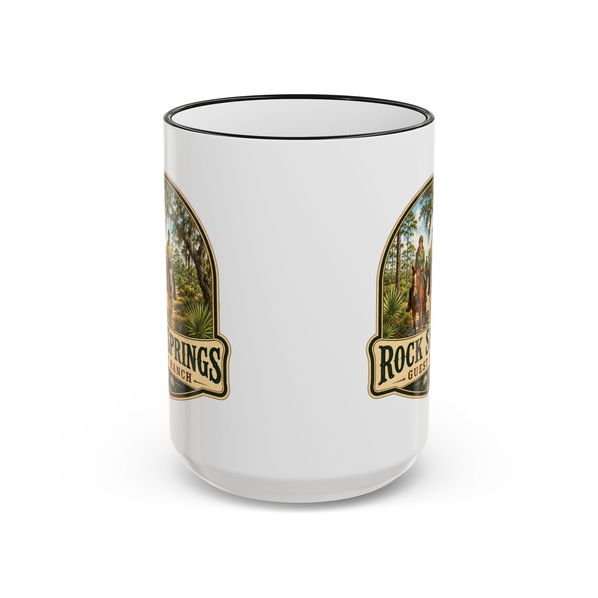 Rock Springs Guest Ranch Vintage Mug — Accent Rim & Handle 11oz/15oz