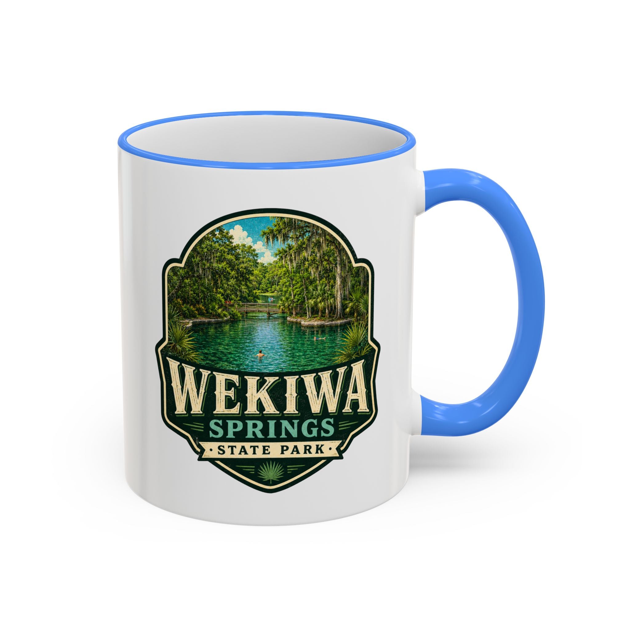Wekiwa Springs Vintage Mug — Accent Rim & Handle 11oz/15oz