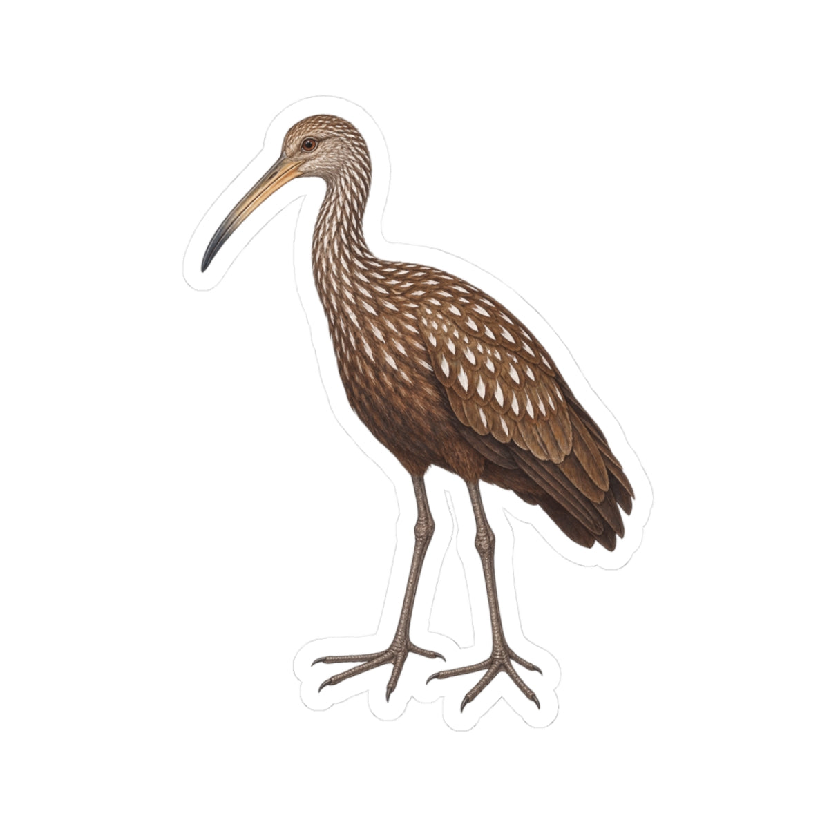Limpkin Kiss-Cut Sticker — Realistic Wading Bird Decal