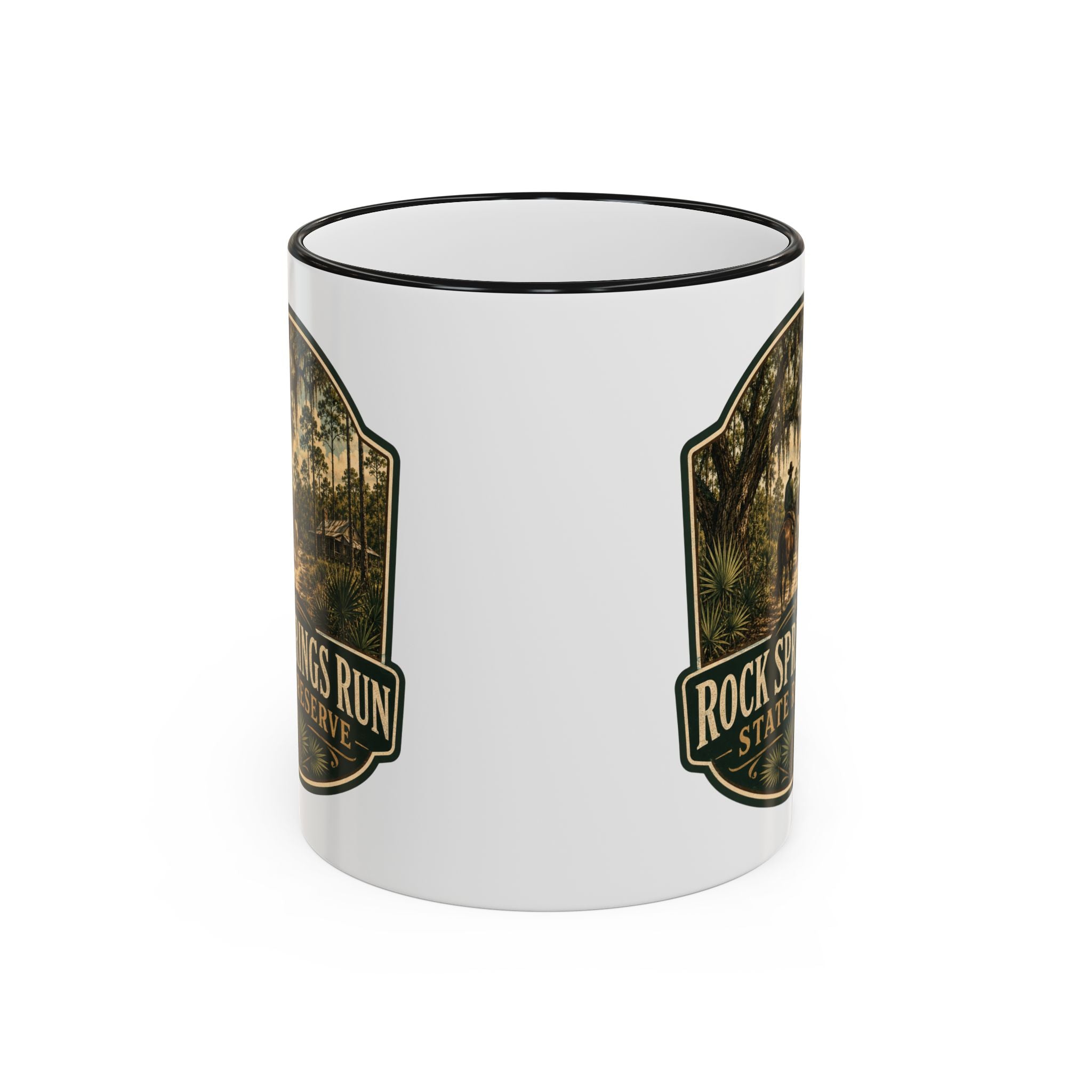 Rock Springs Run Vintage Mug — Accent Rim & Handle 11oz/15oz