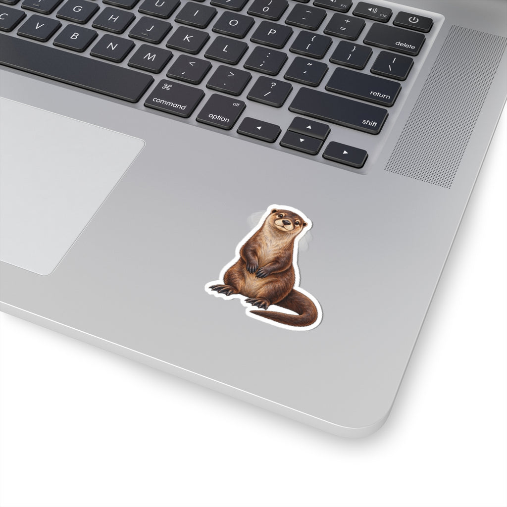 Playful Otter Kiss-Cut Sticker — Cute Waterproof Animal Decal