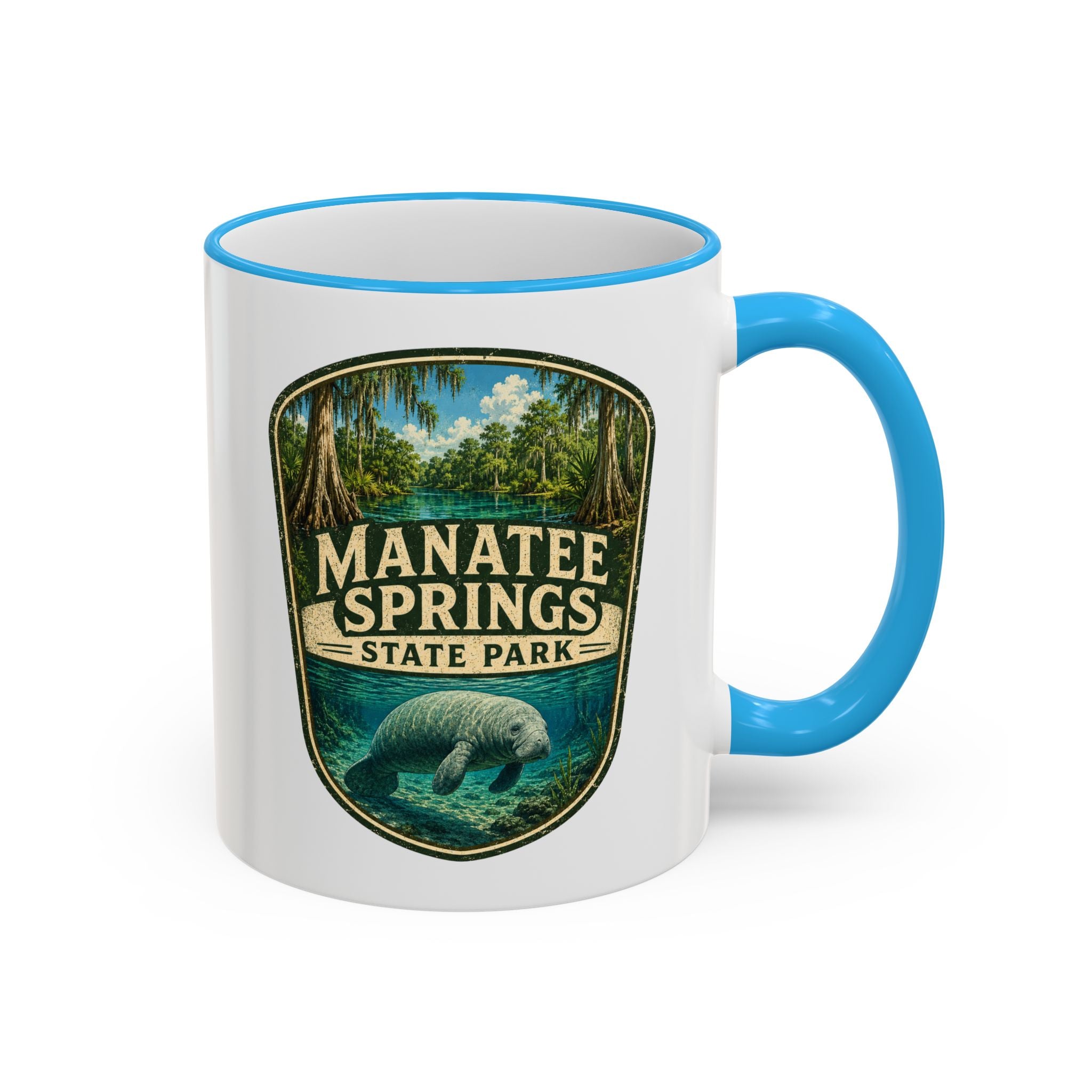 Manatee Springs Manatee Mug — Accent Rim & Handle 11oz/15oz