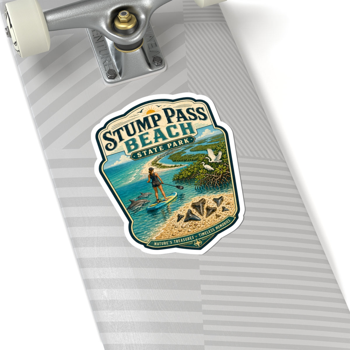 Stump Pass Beach State Park Sticker — Paddleboarding Coastal Vintage Travel Decal