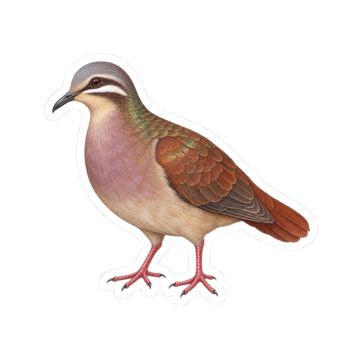 Key West Quail-Dove Kiss-Cut Sticker — Realistic Decal