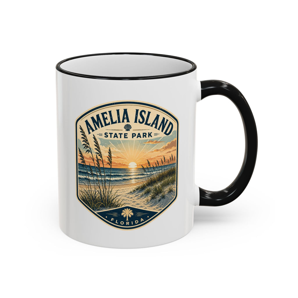 Amelia Island Vintage Mug — Accent Rim & Handle 11oz/15oz