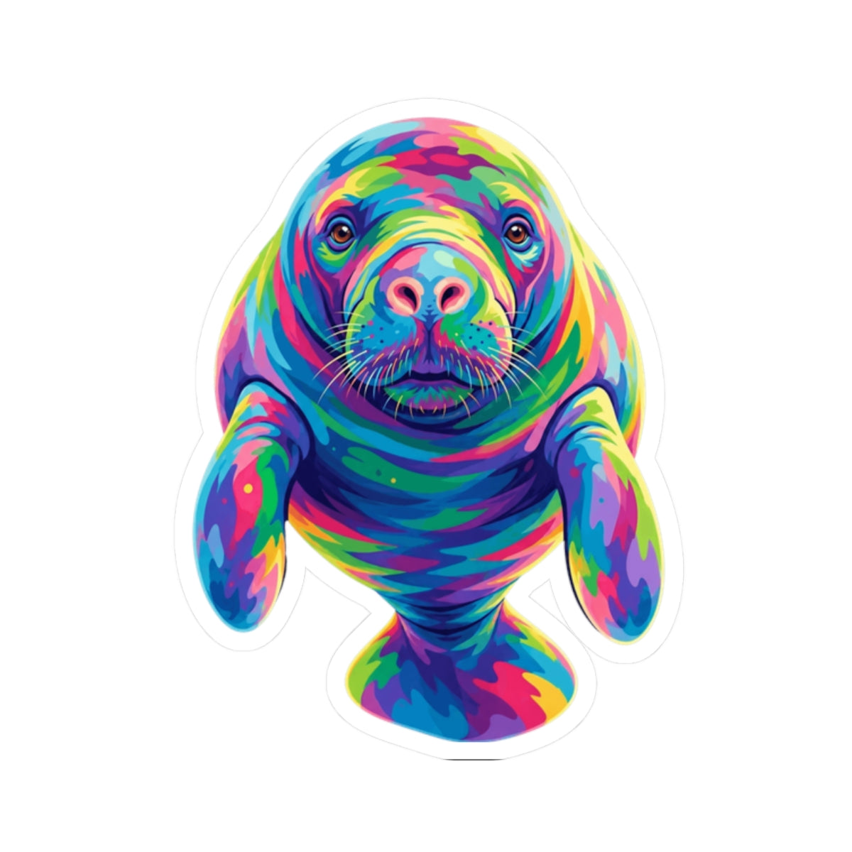 Rainbow Manatee Sticker
