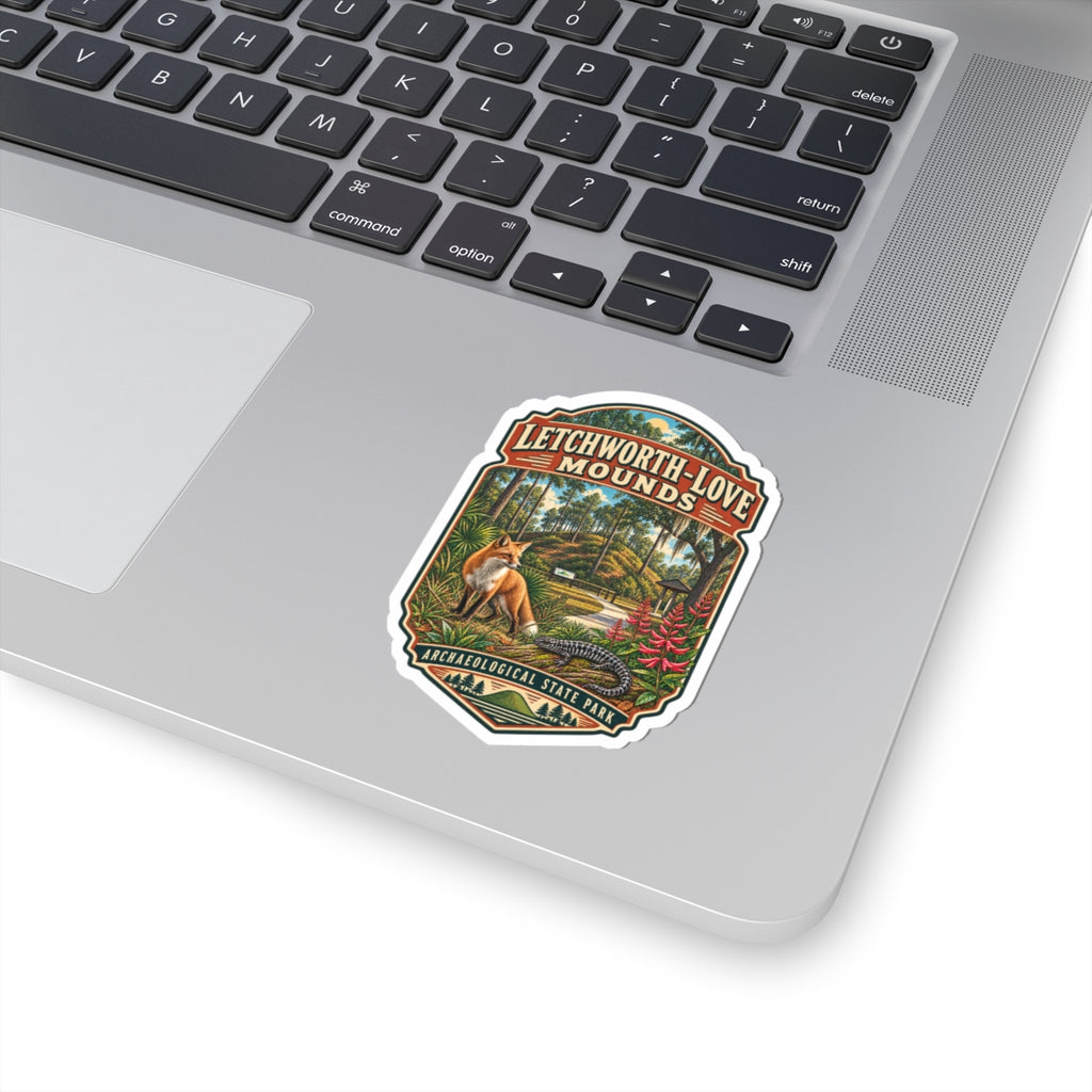 Letchworth-Love Mounds Park Sticker — Retro Fox & Gator State Park Decal