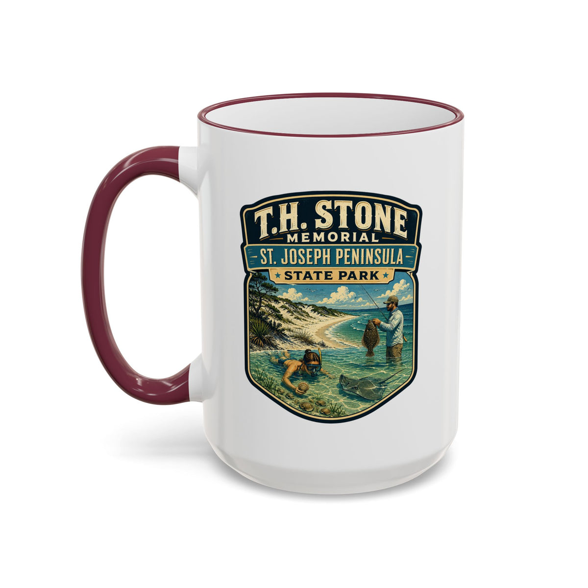 T.H. Stone Memorial Mug — Accent Rim & Handle 11oz/15oz