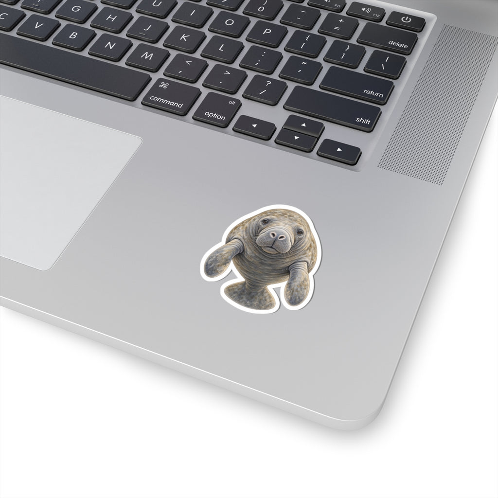 Manatee Kiss-Cut Sticker — Cute Realistic Sea Cow Decal
