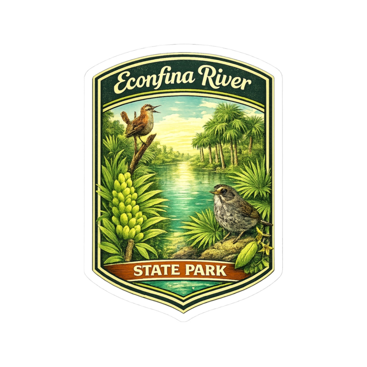 Econfina River State Park Sticker — Vintage Nature Badge Sticker (Kiss-Cut)