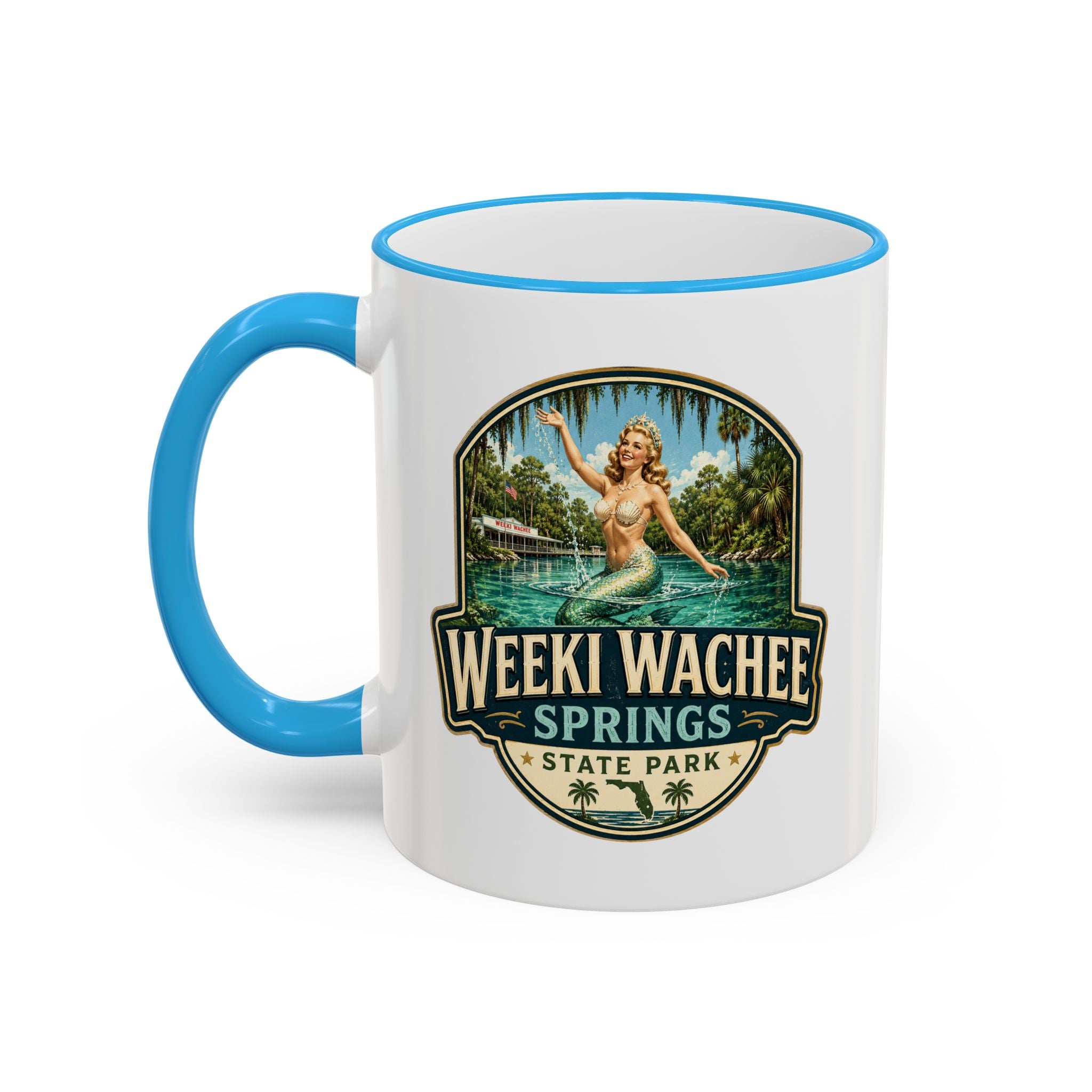 Weeki Wachee Vintage Mug — Accent Rim & Handle 11oz/15oz