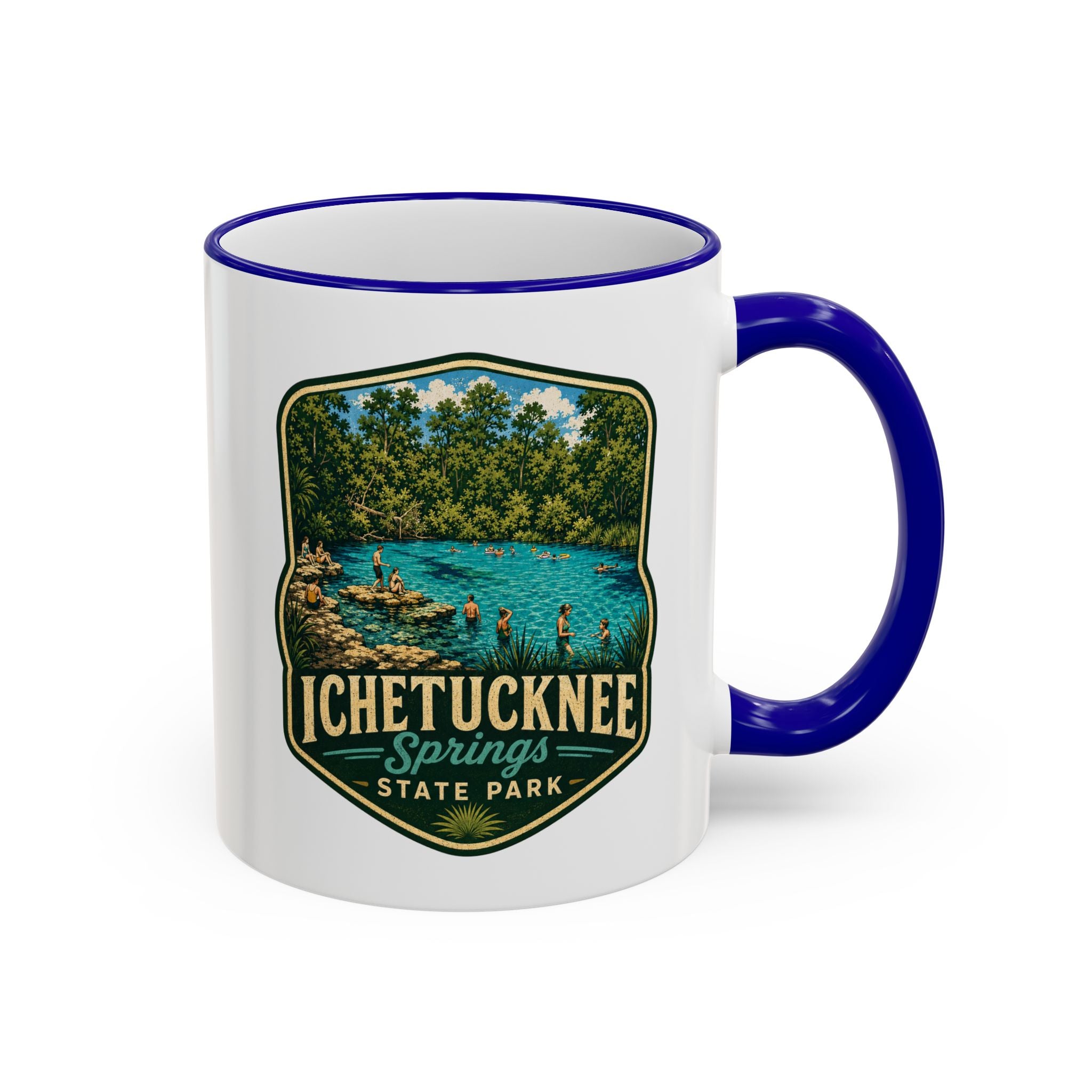 Ichetucknee Springs Vintage Mug — Accent Rim & Handle 11oz/15oz
