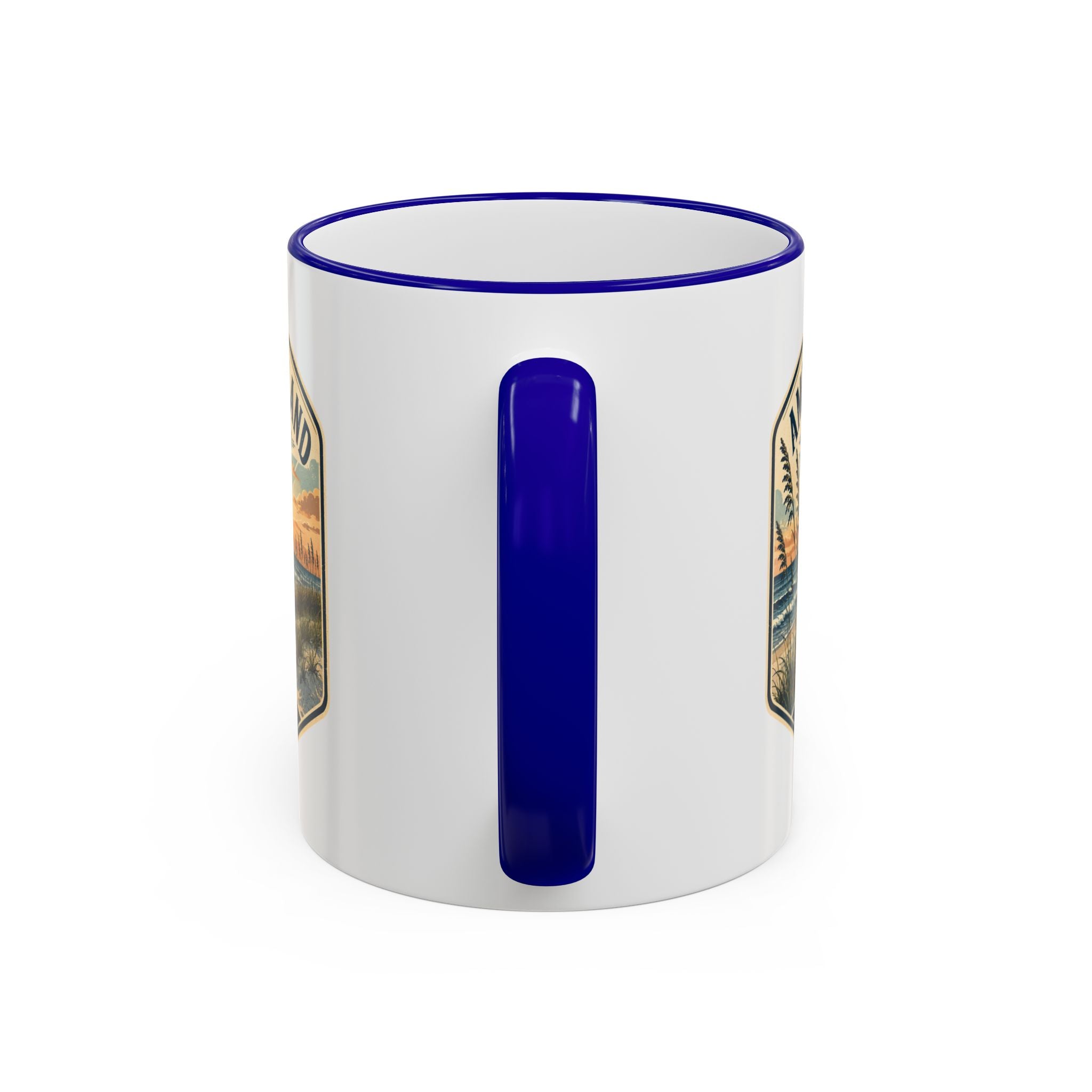 Amelia Island Vintage Mug — Accent Rim & Handle 11oz/15oz