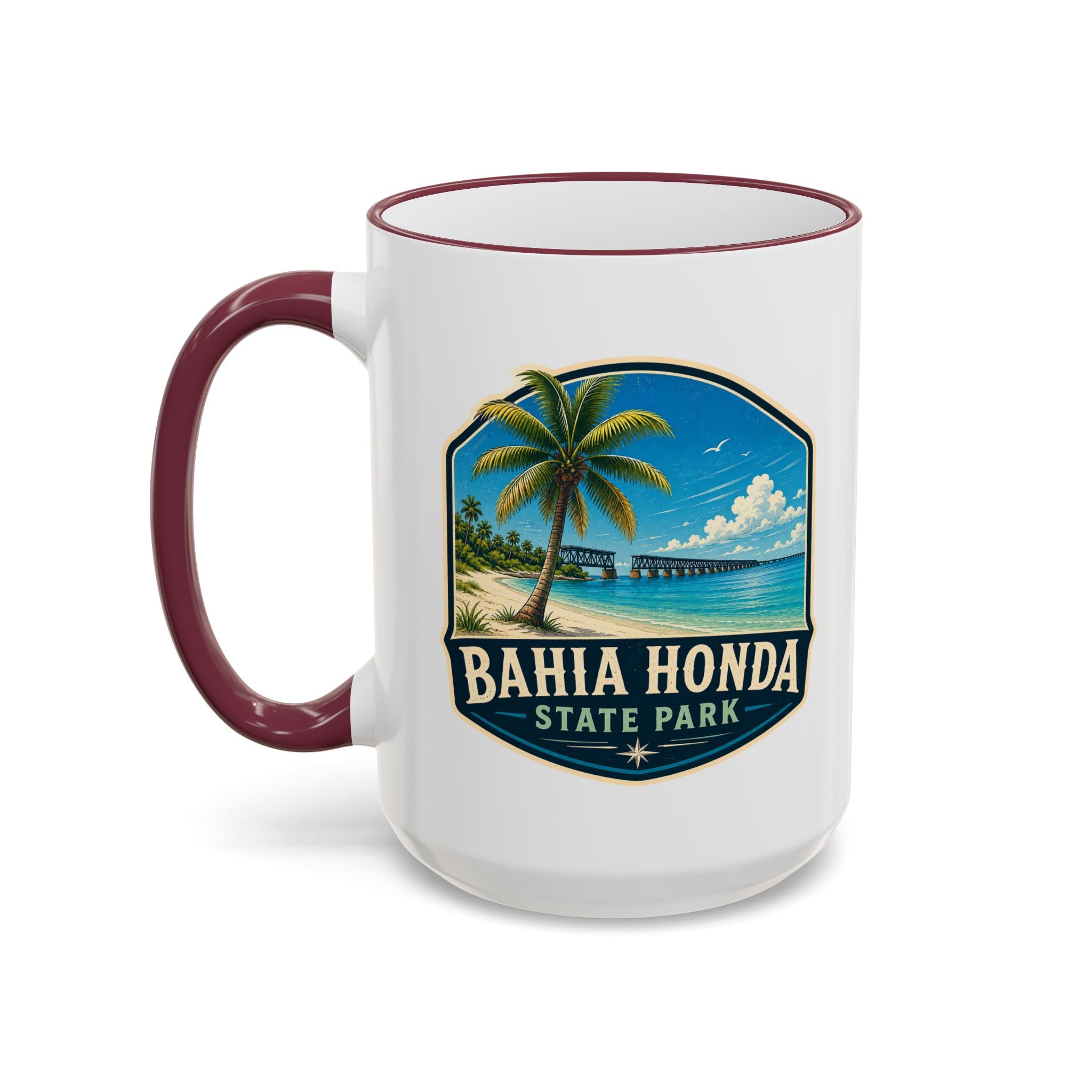 Bahia Honda Vintage Mug — Accent Rim & Handle 11oz/15oz