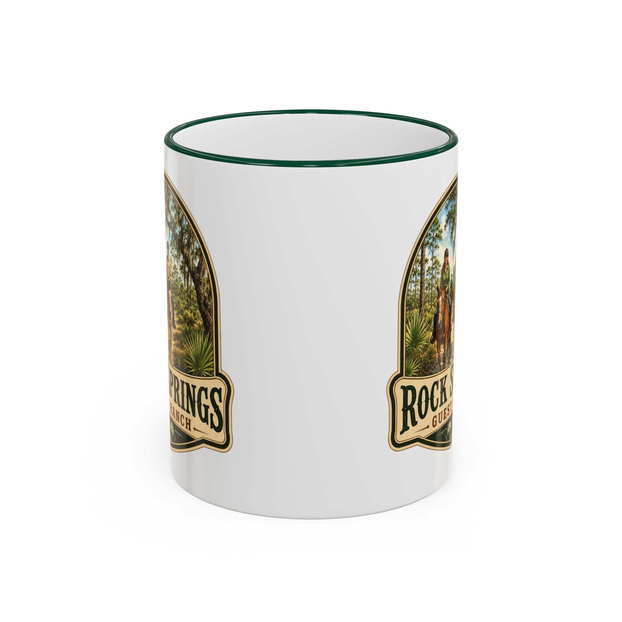 Rock Springs Guest Ranch Vintage Mug — Accent Rim & Handle 11oz/15oz