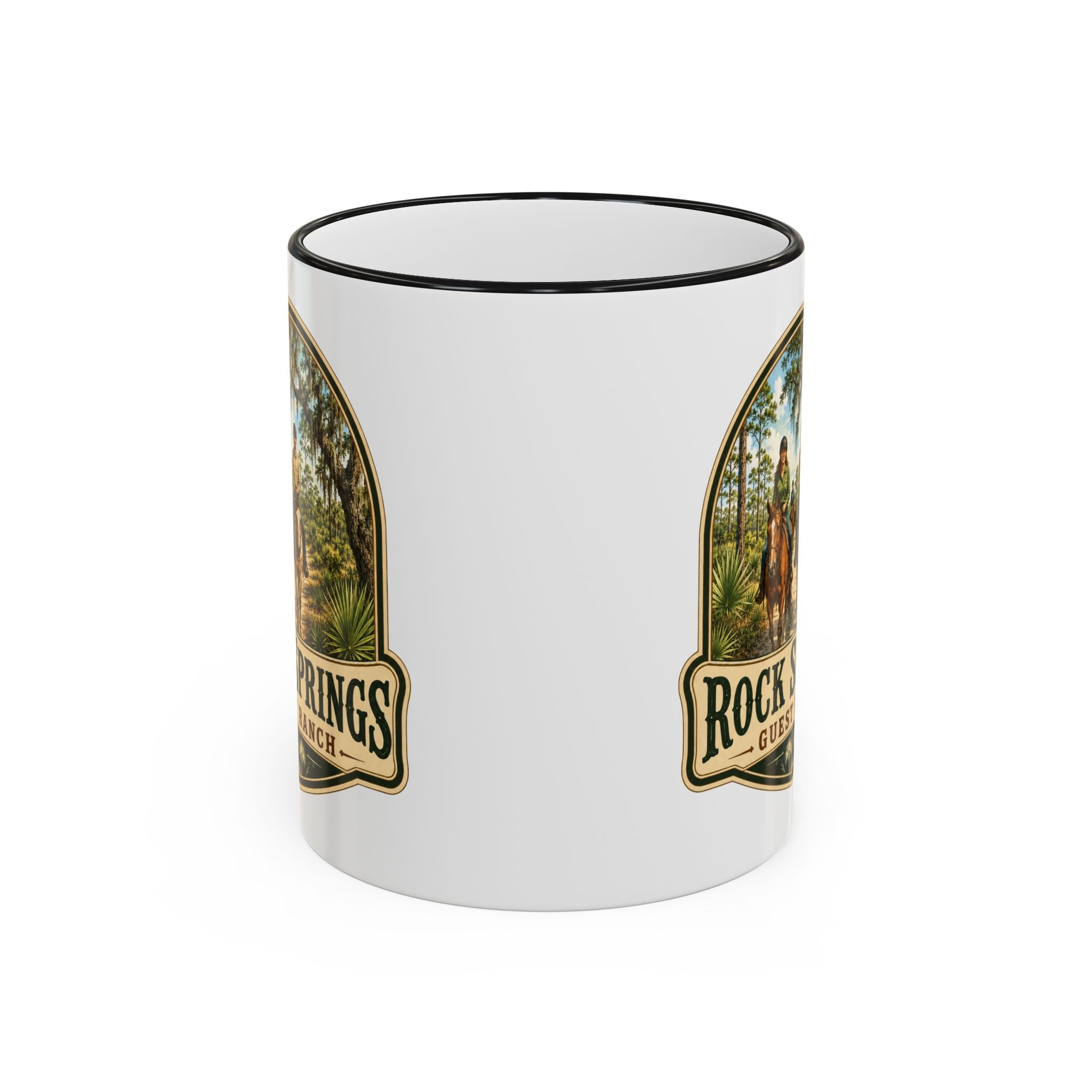 Rock Springs Guest Ranch Vintage Mug — Accent Rim & Handle 11oz/15oz
