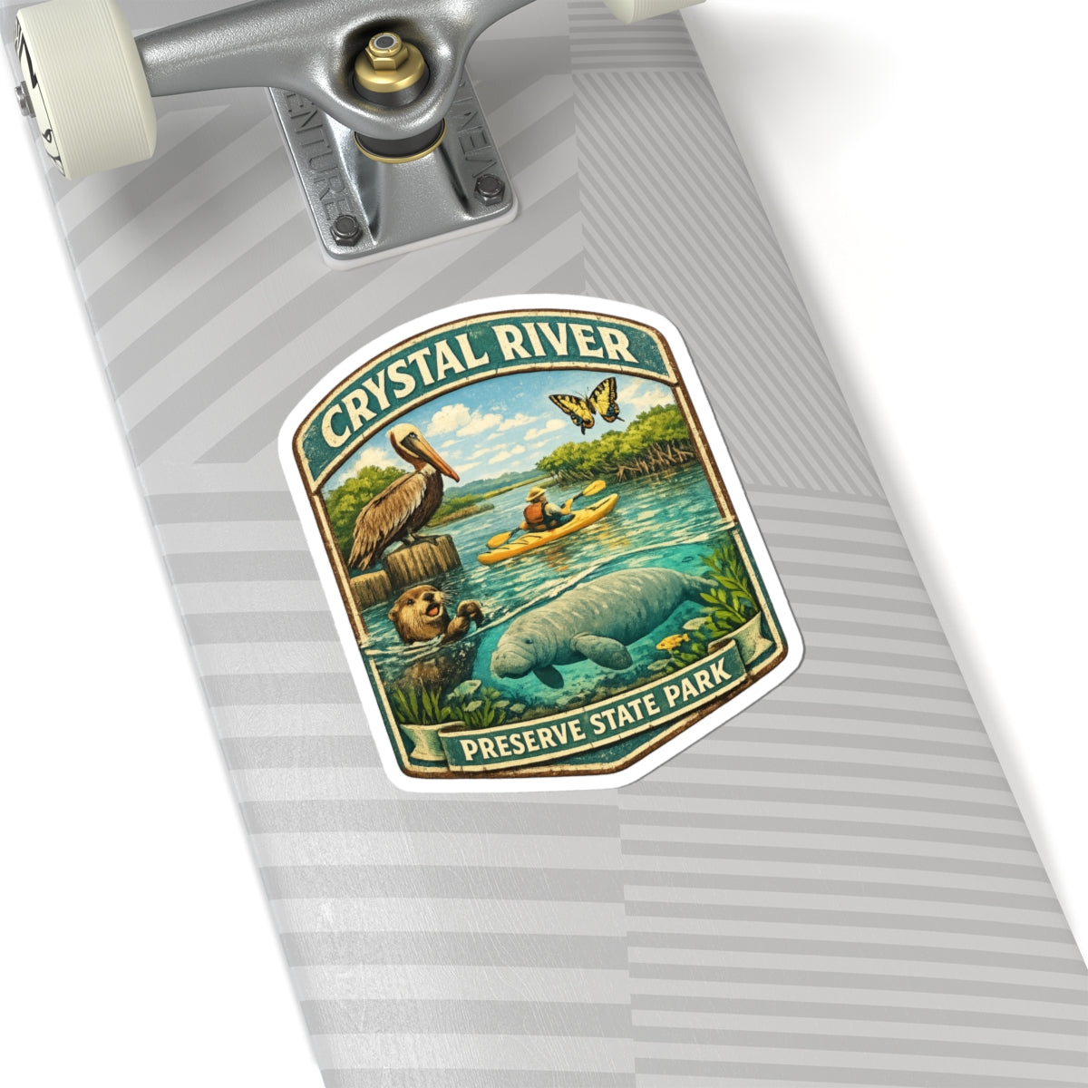 Crystal River State Park Sticker — Manatee & Kayak Nature Badge