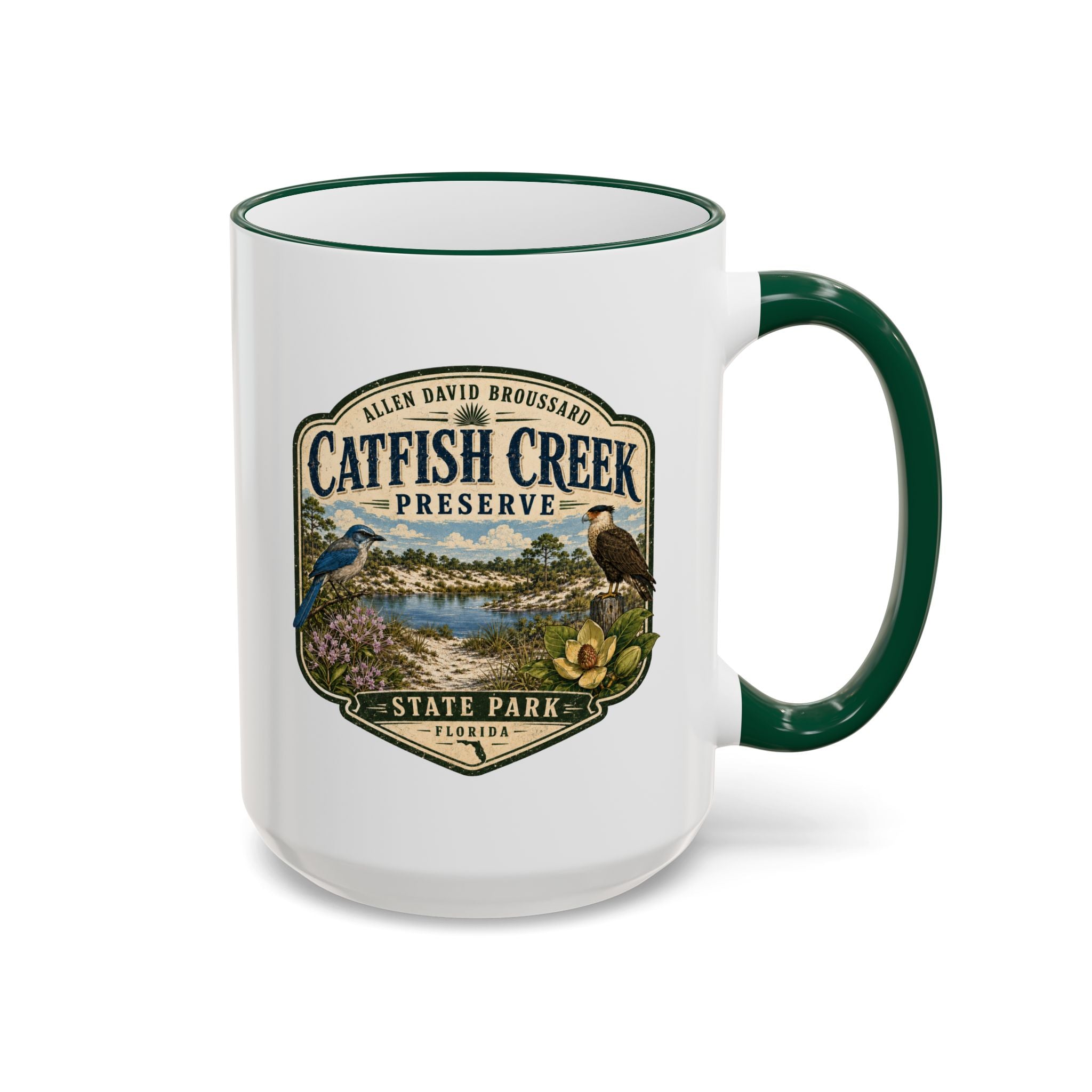 Catfish Creek Vintage Mug — Accent Rim & Handle 11oz/15oz